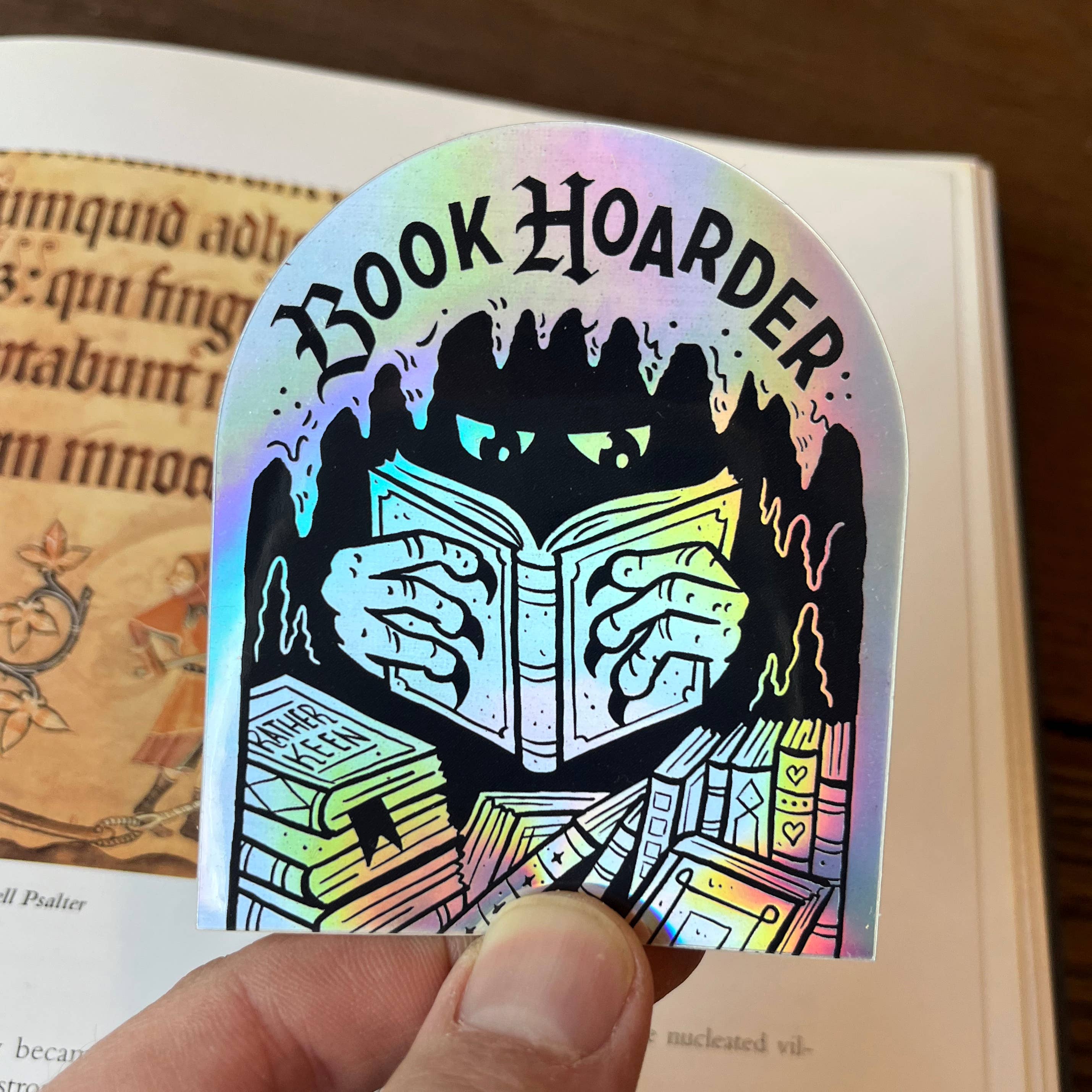 Book Hoarder vinyl sticker - Fantasy Bookish Adventurer