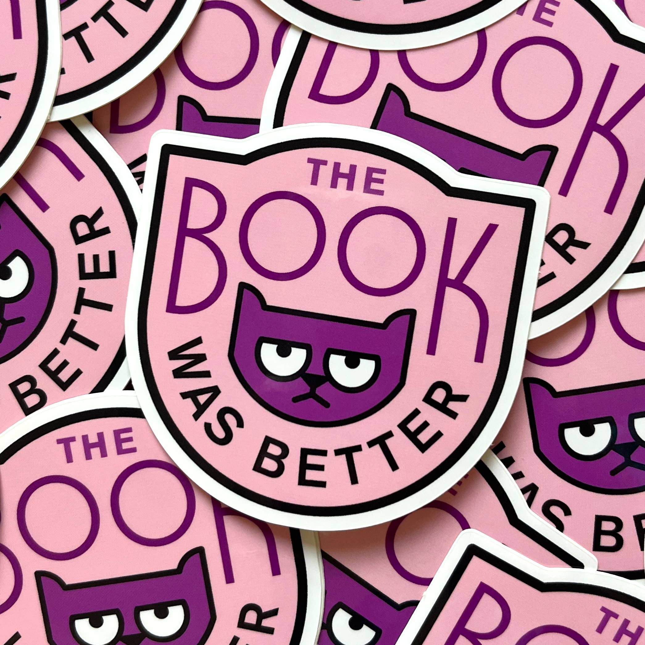 The Book Was Better vinyl sticker - Book Snob Cat Sticker