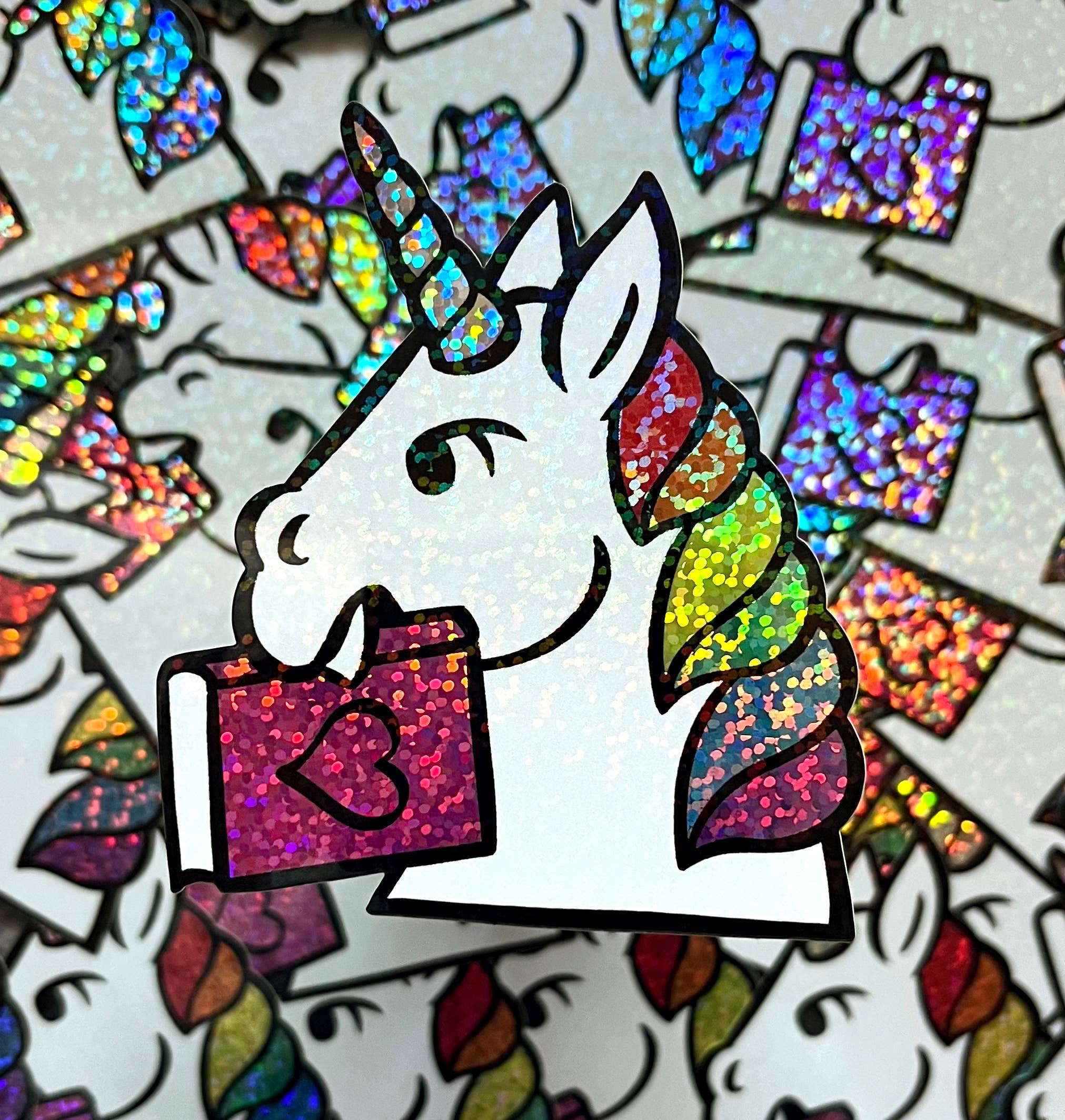 Book Unicorn vinyl sticker - fantasy sticker - castlecore