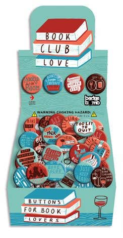 Book Club Love Button Box - filled counter display