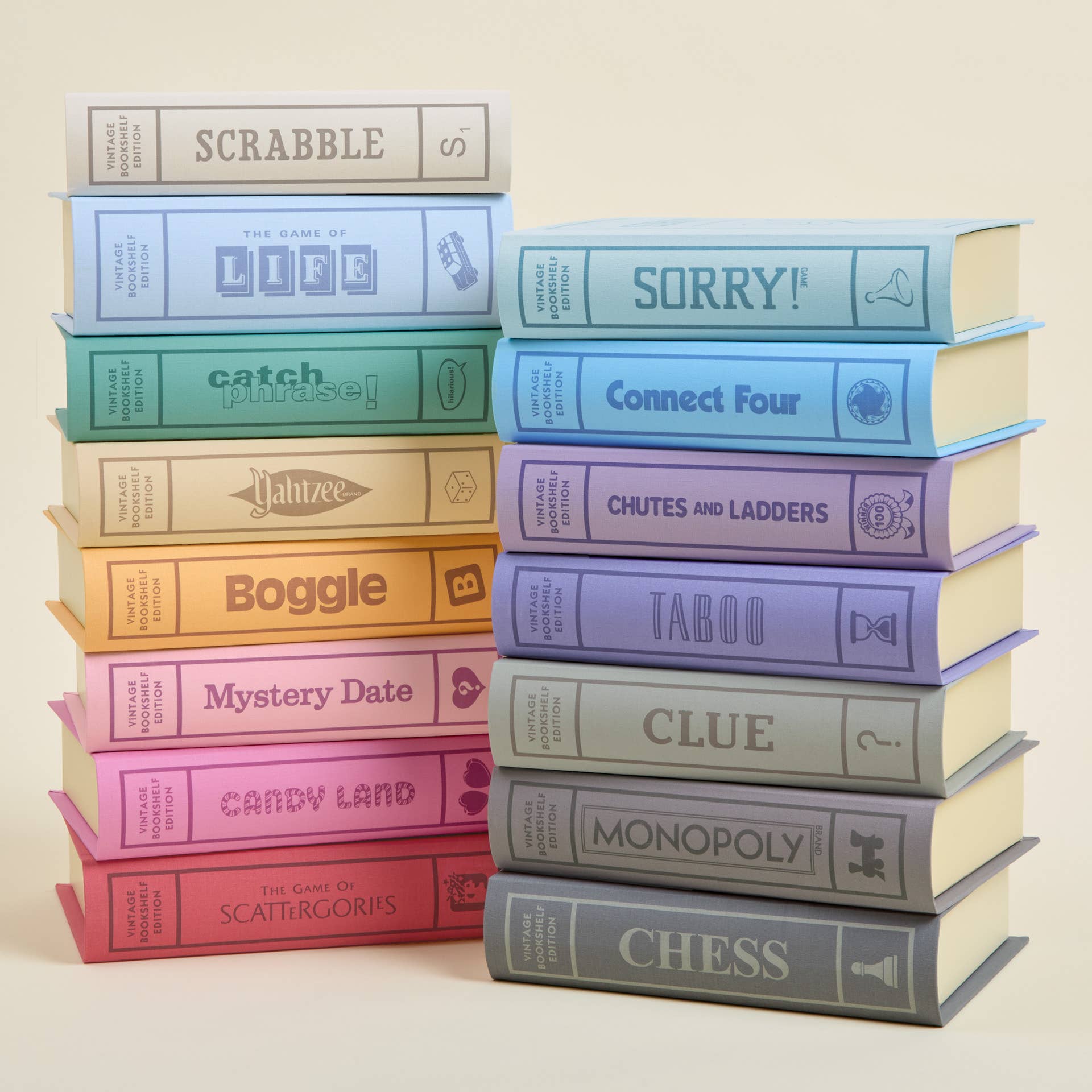 Vintage Bookshelf Classic Board Games