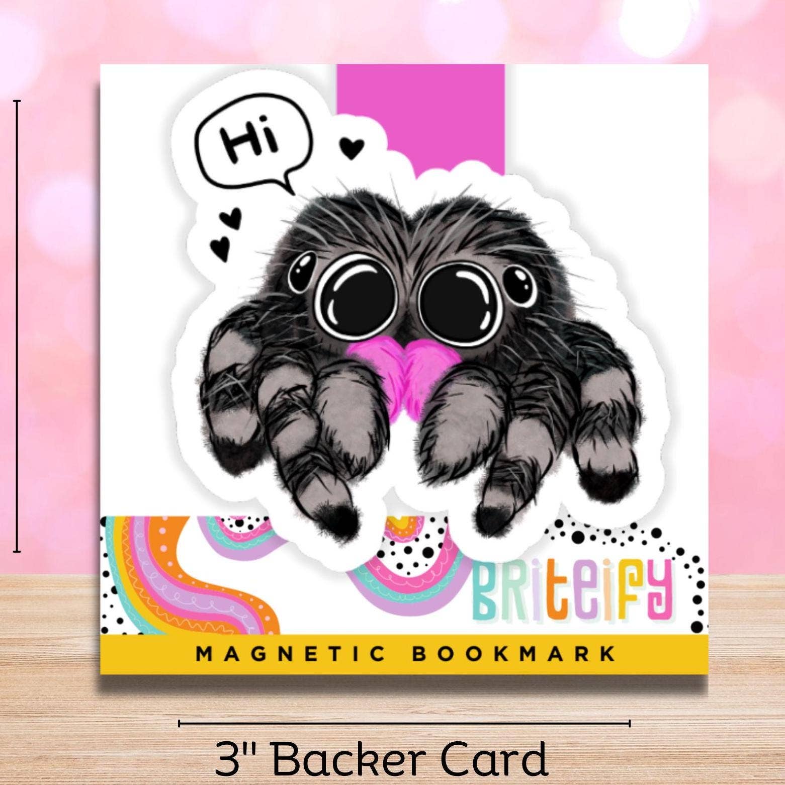 Jumping Spider Magnetic Bookmark for Book Lovers