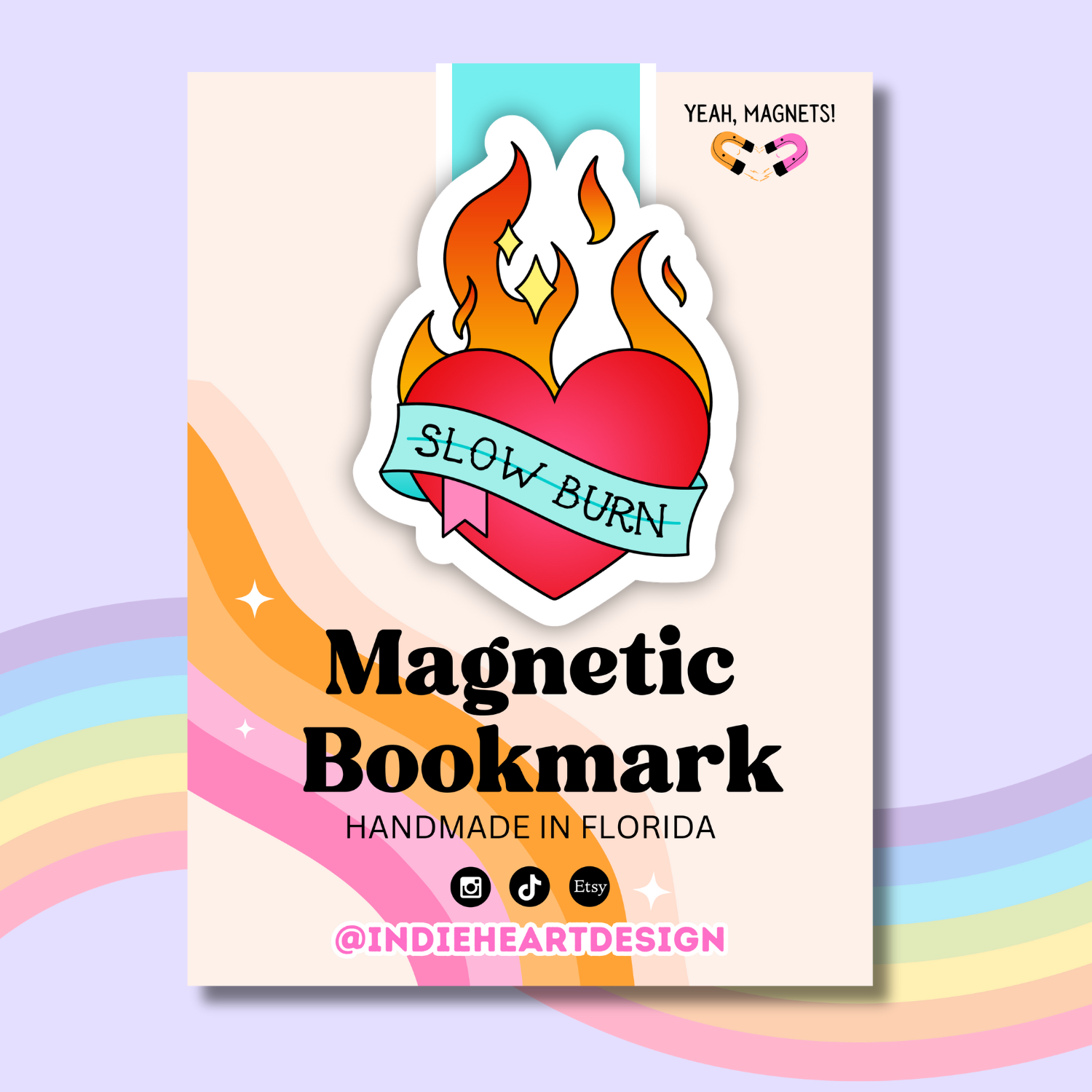 Slow Burn Heart Magnetic Bookmark