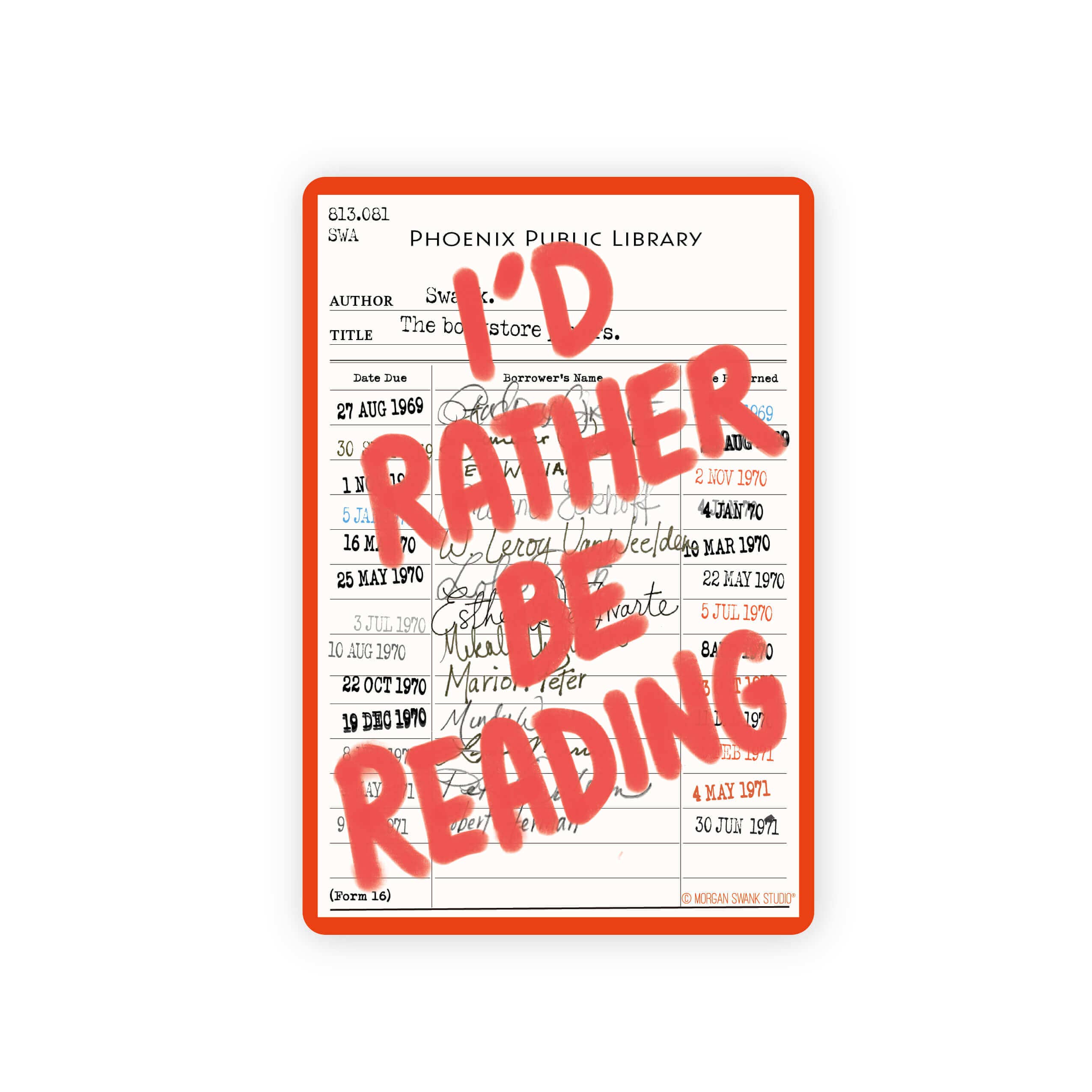 Rather Be Reading | Library Card Sticker