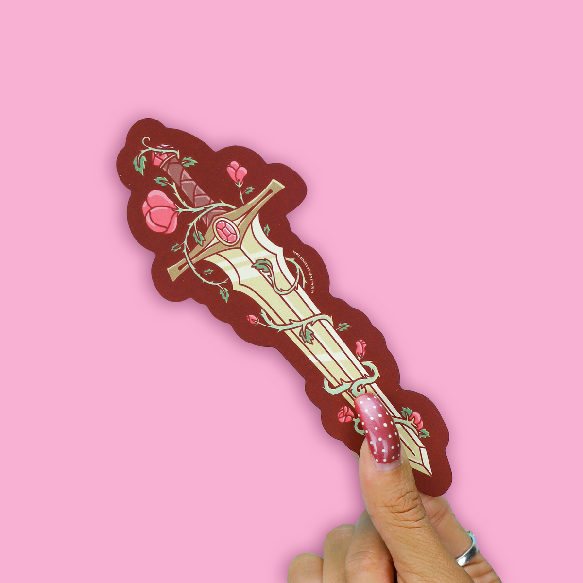 Fantasy Sword and Roses Reading Gift Bookmark