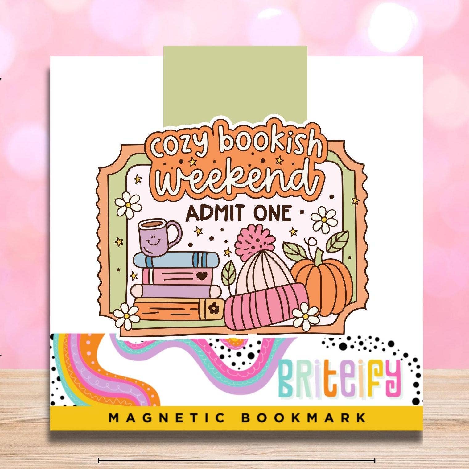 Cozy Bookish Weekend Magnetic Bookmark for Readers