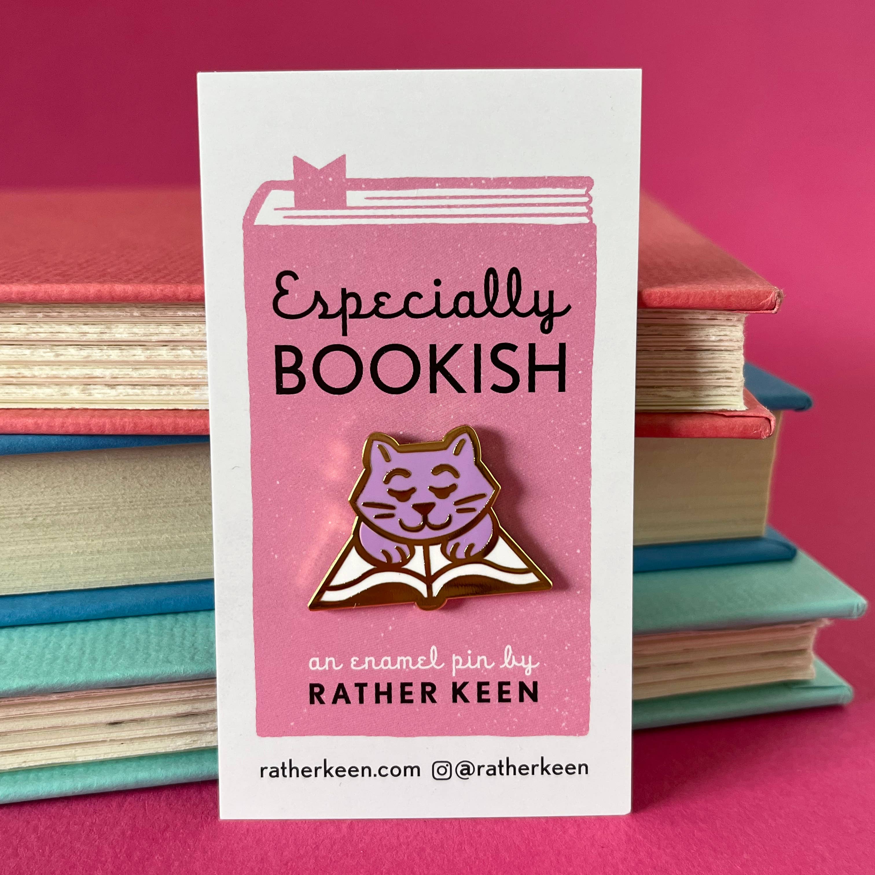 Book Cat enamel pin - Bookish gift - cat book