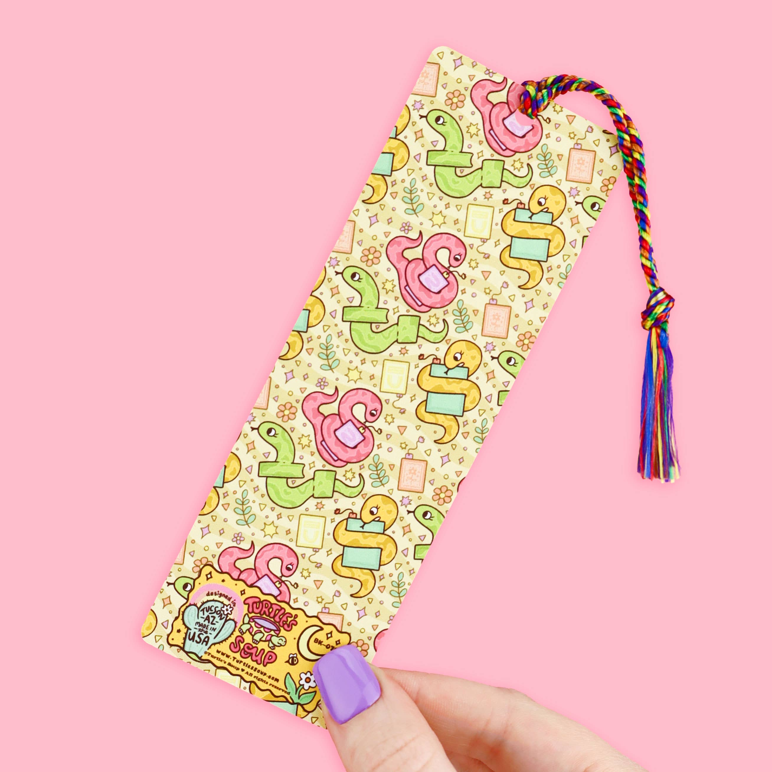 I Devour Books, Snake, Bookish, Bookmark with Tassel