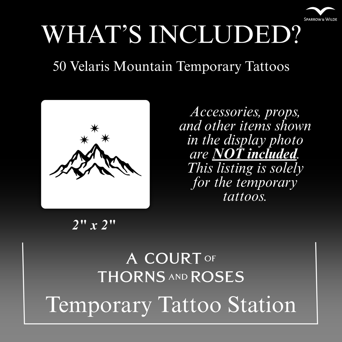 ACOTAR Release Party Temporary Tattoo Station - Set of 50
