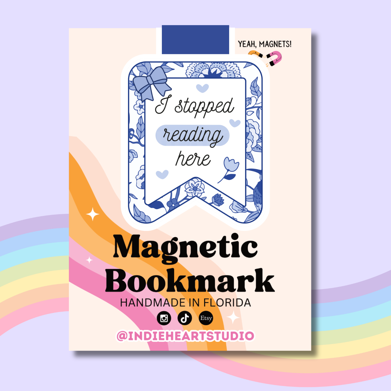 Stopped Reading Here Blue | Magnetic Bookmark