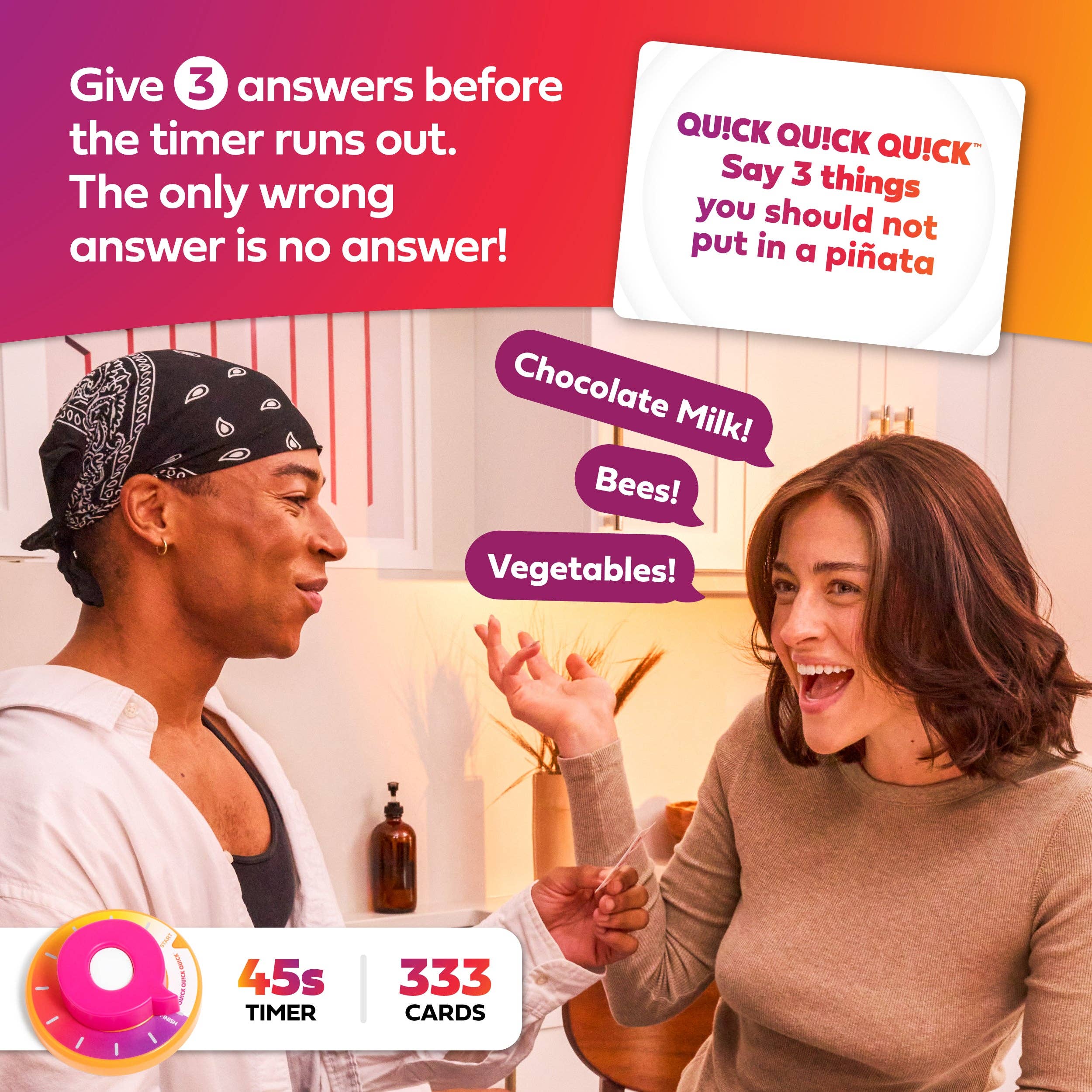 QUICK QUICK QUICK, Party Game for kids and adults ages 8+