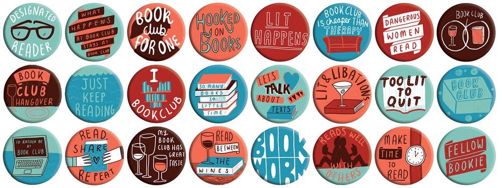 Book Club Love Button Box - filled counter display