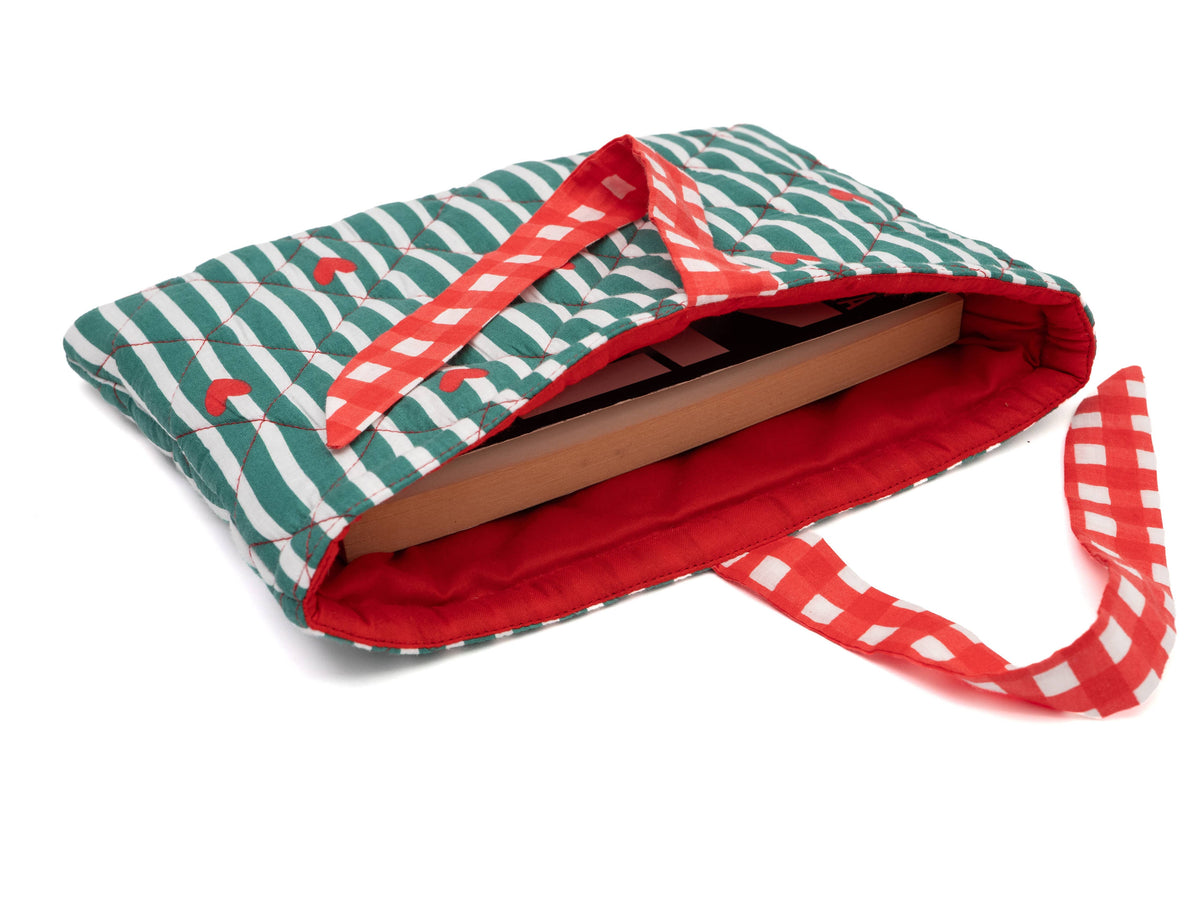 Book Cover | Quilted Book Sleeve | Cotton Book Cover