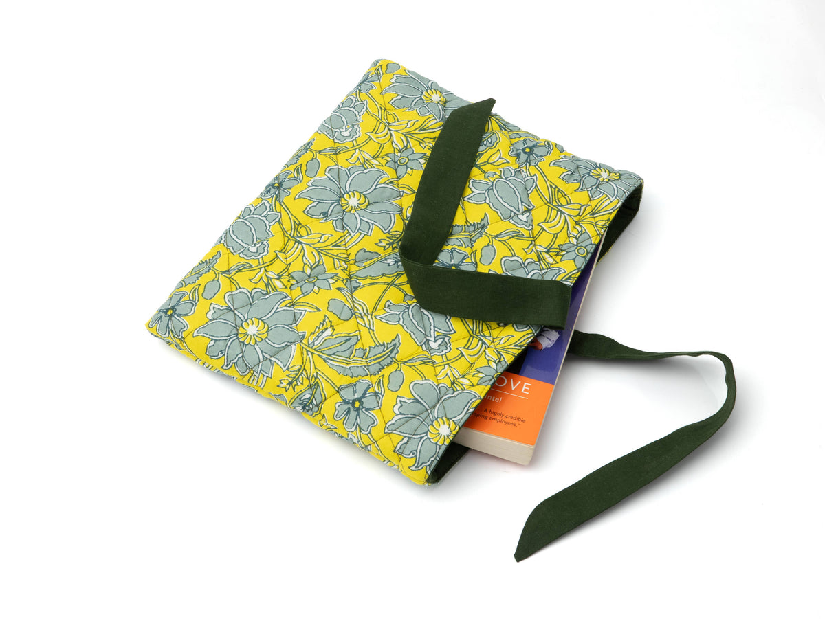 Book Cover | Quilted Book Sleeve | Cotton Book Cover