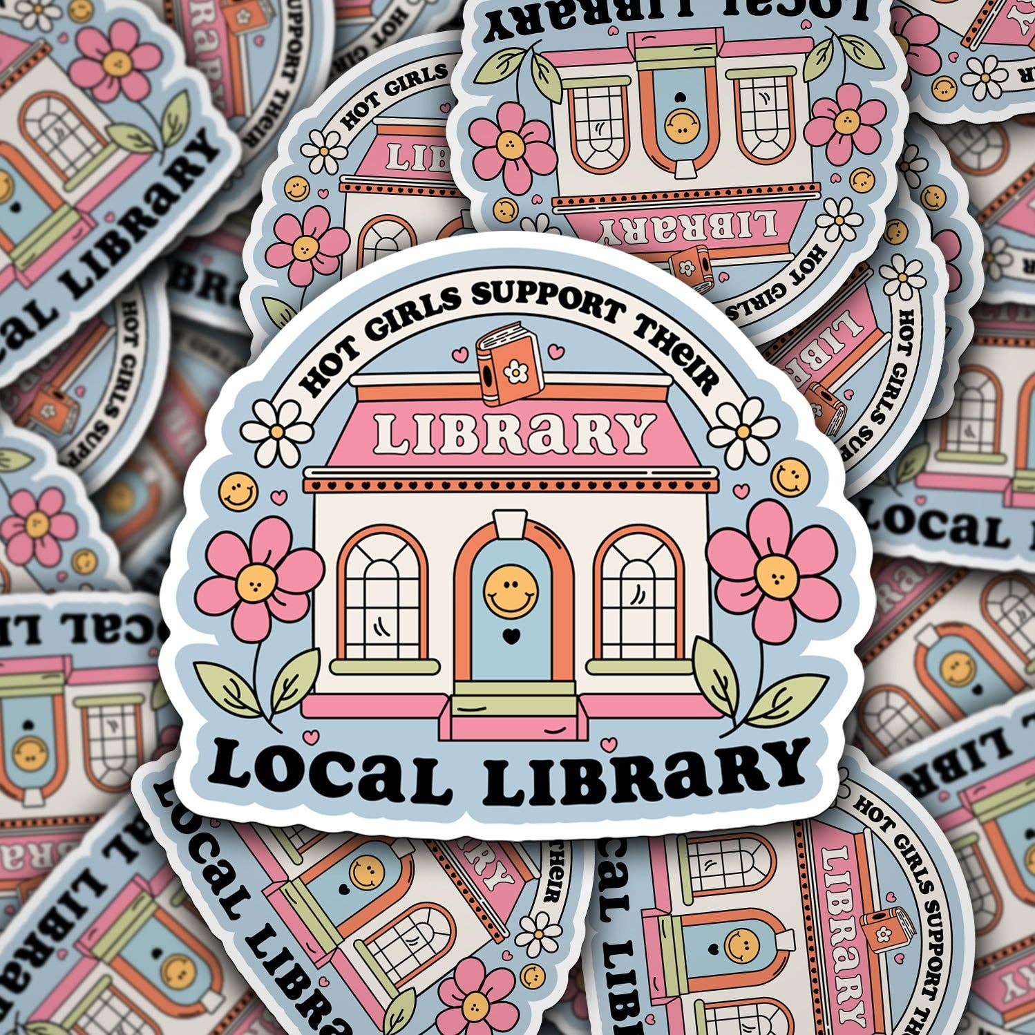 Vinyl Decal Hot Girls Support Their Local Library
