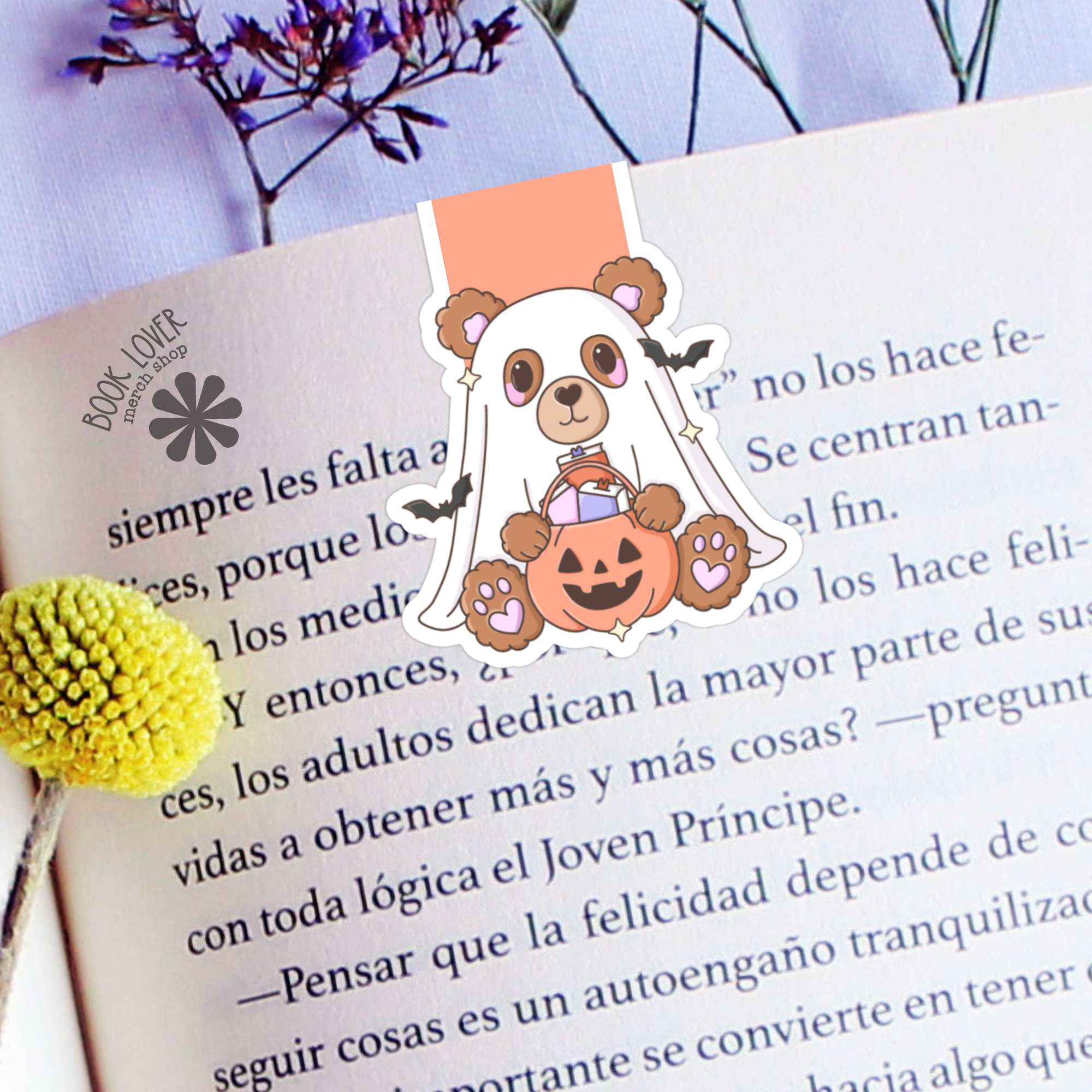 Bear Halloween Magnetic Bookmark / Ghost Bookish Bookmark