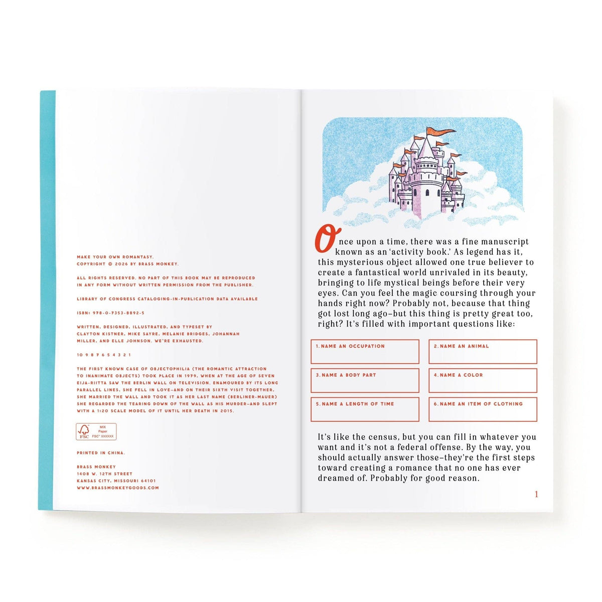 Brass Monkey Make Your Own Romantasy Book