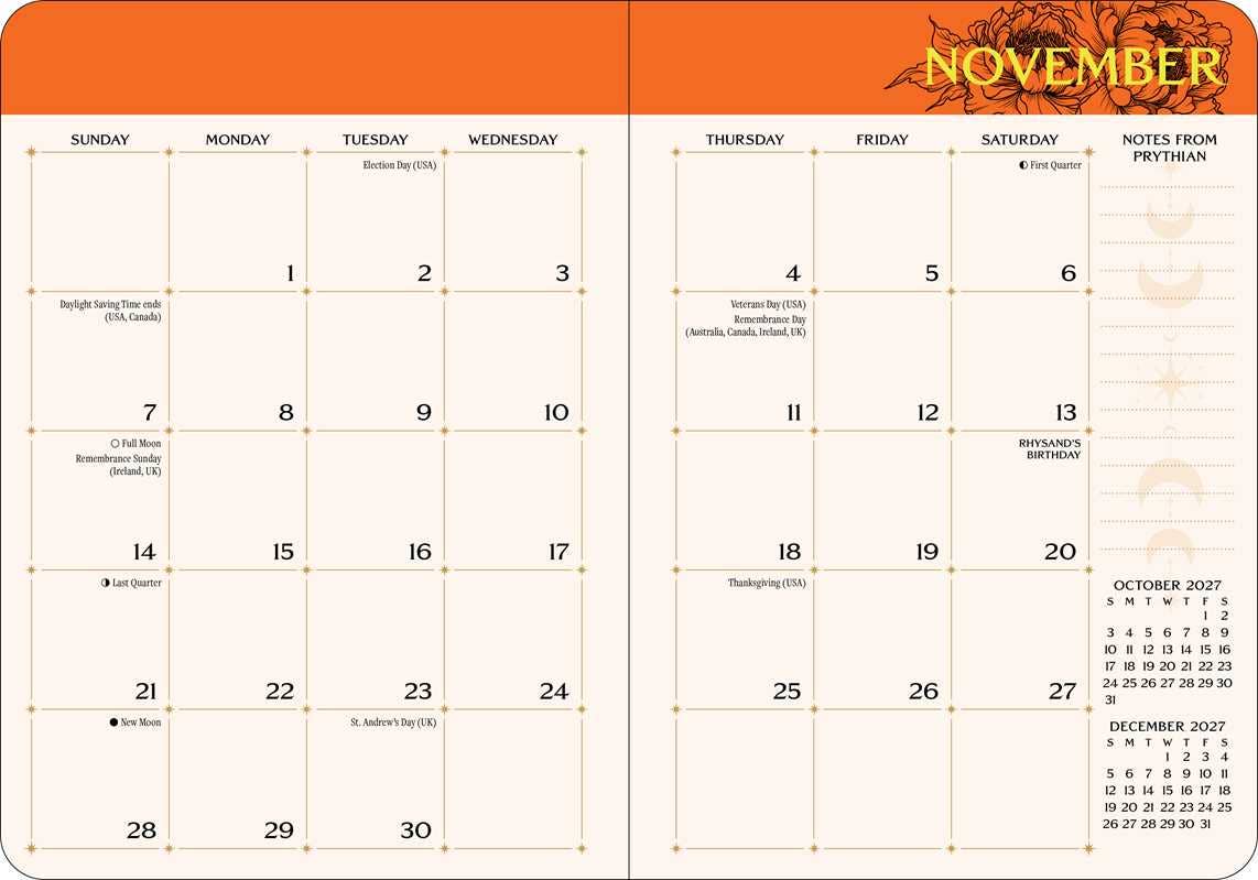 Court of Thorns and Roses 2027 Monthly/Weekly Planner Calendar by Sarah J. Maas