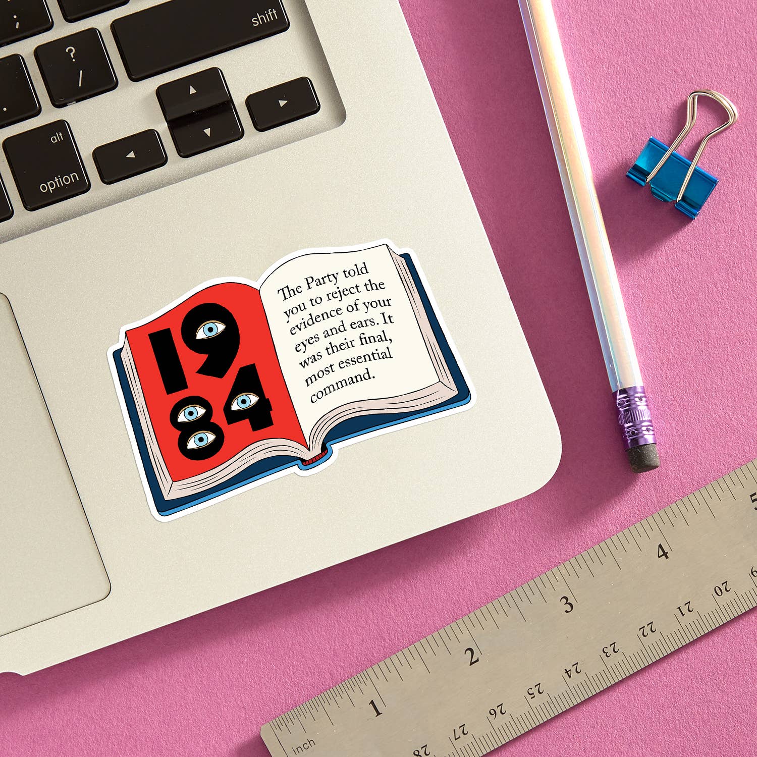 1984 Book Quote Die Cut Sticker