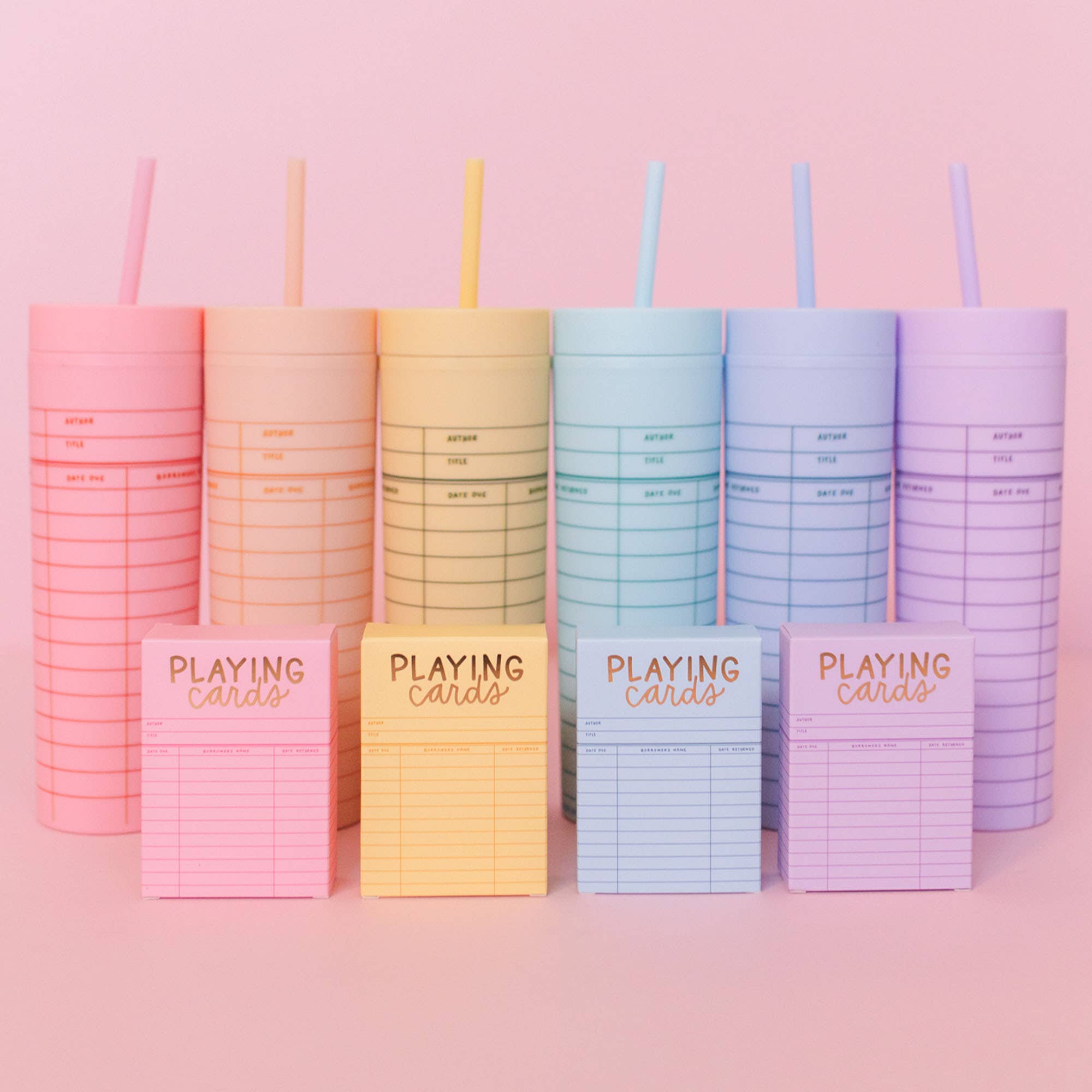 Pink Library Card Deck Of Playing Cards