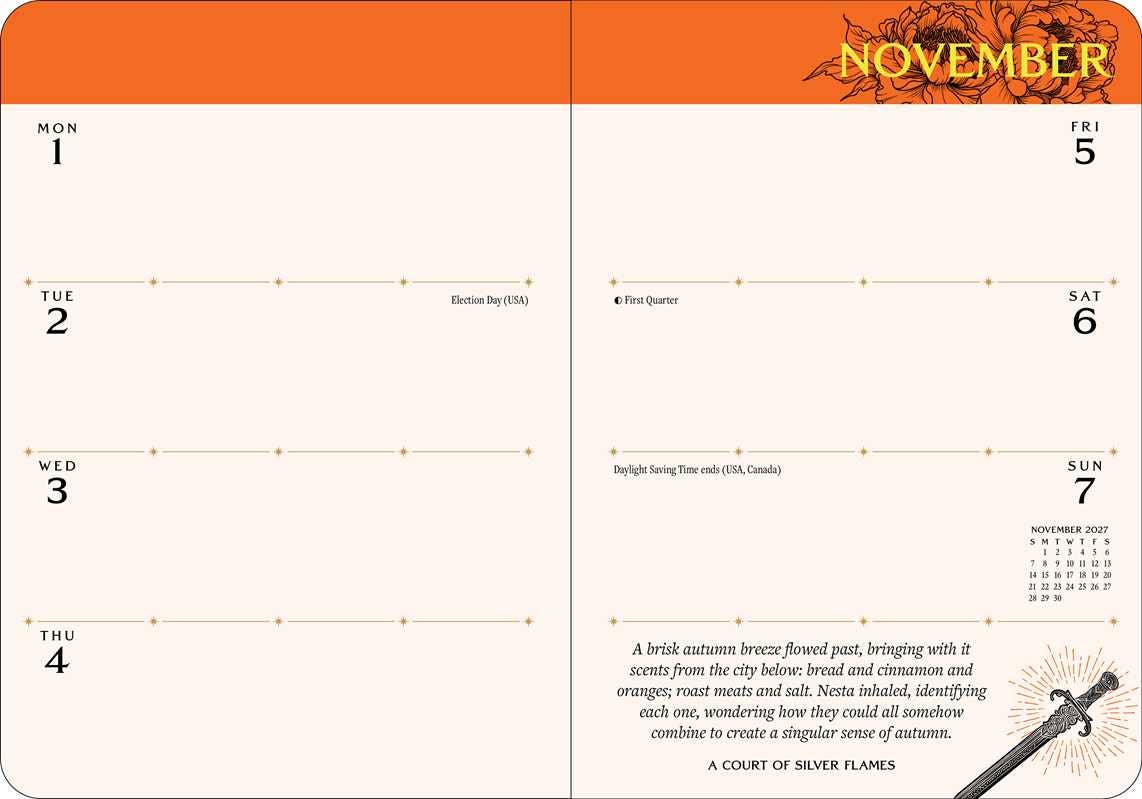 Court of Thorns and Roses 2027 Monthly/Weekly Planner Calendar by Sarah J. Maas