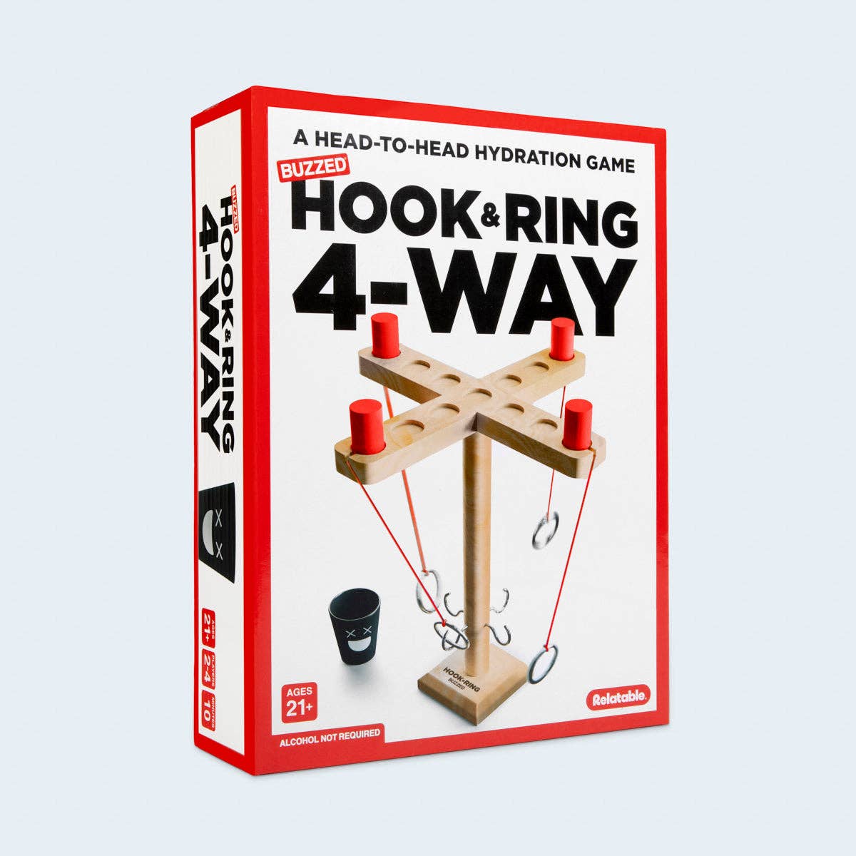 Buzzed 4-Way Hook & Ring - Ring Toss Drinking Game Ages 21+