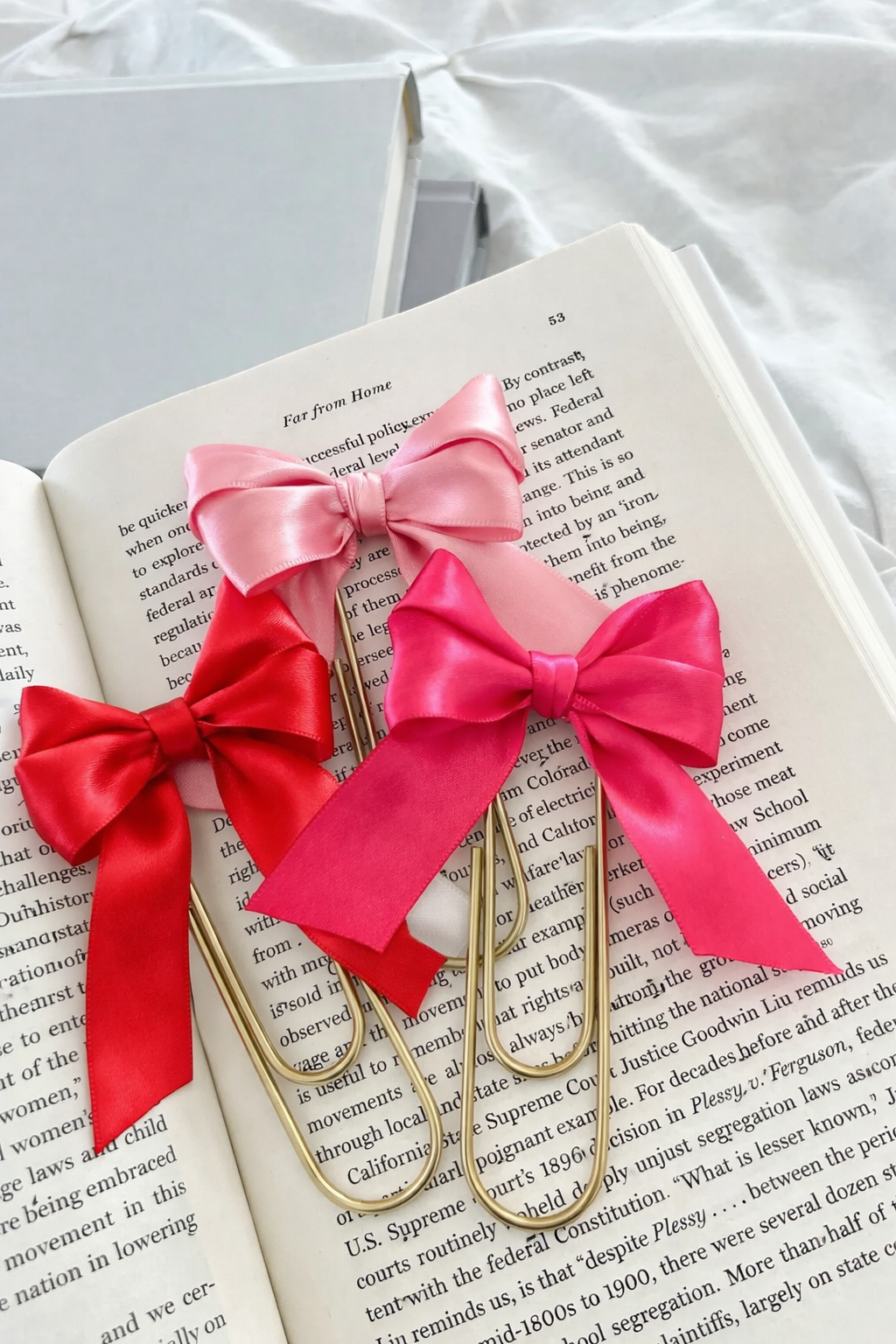 Coquette Red Bow Bookmark - Valentines Day Gift for Readers
