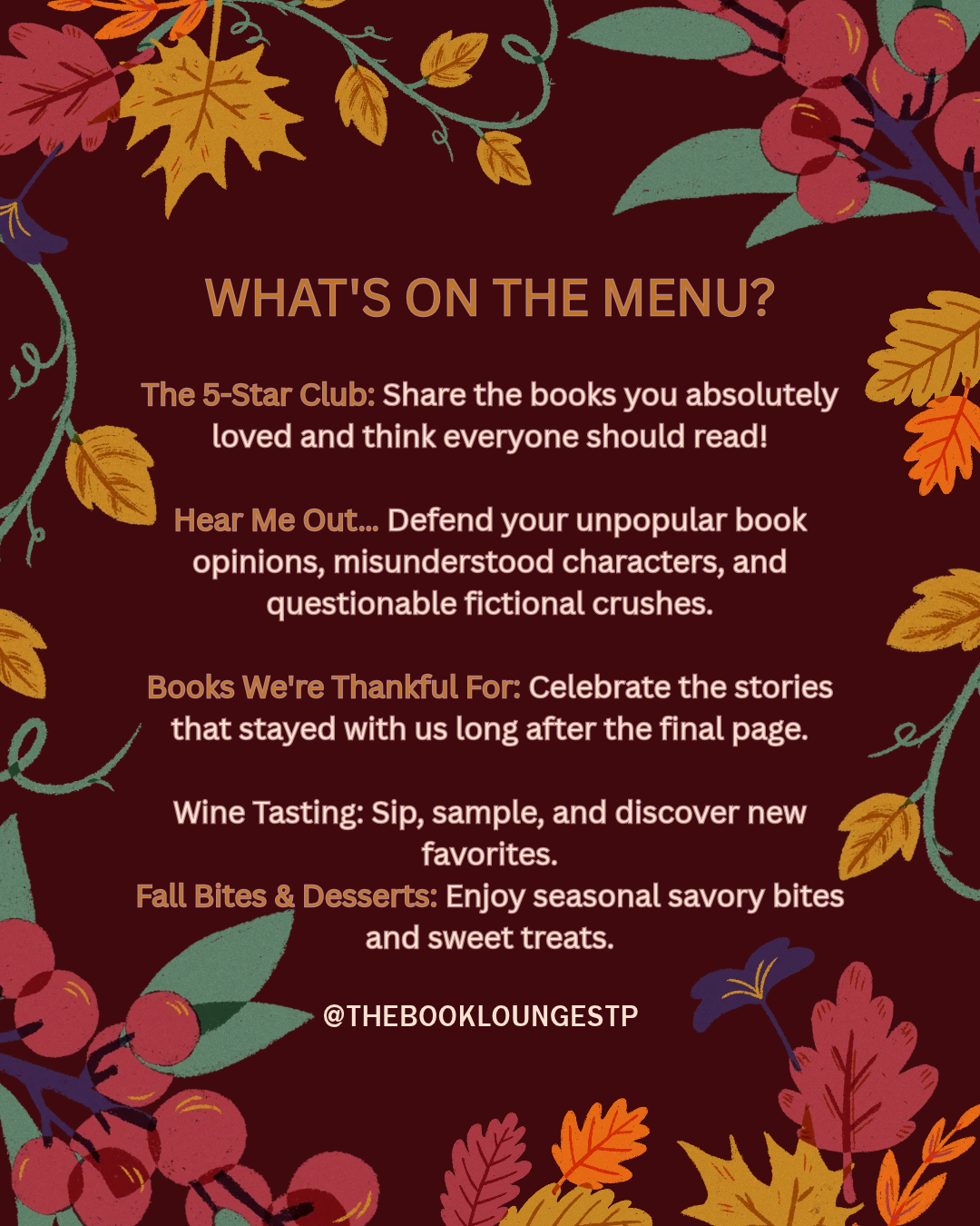 HEAR ME OUT…A BOOKISH FRIENDSGIVING