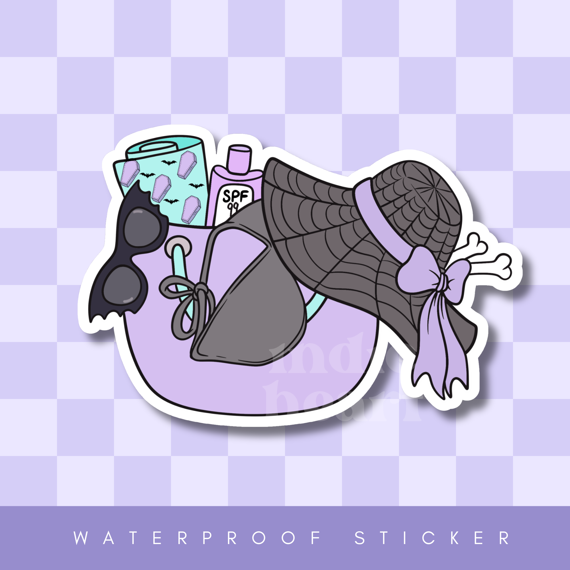 Goth Girl Beach Bag Sticker