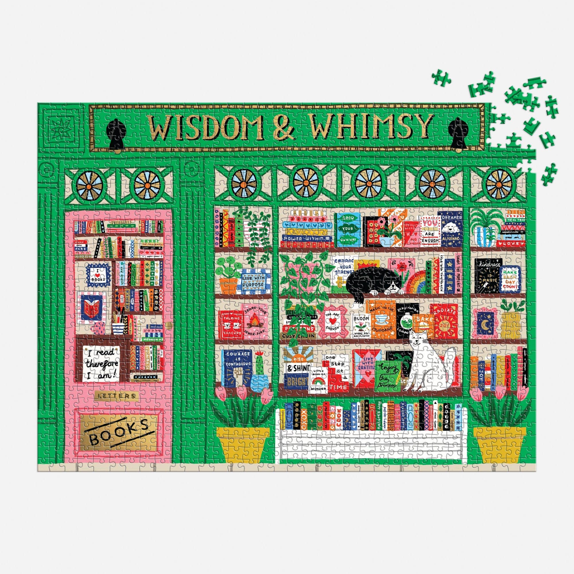 Wisdom & Whimsy Bookshop 1000 Piece Foil Puzzle