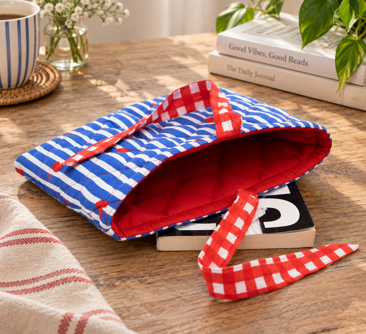 Book Cover | Quilted Book Sleeve | Cotton Book Cover