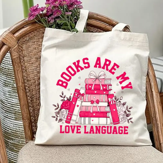 Books Are My Love Language Tote Bag 📚💖