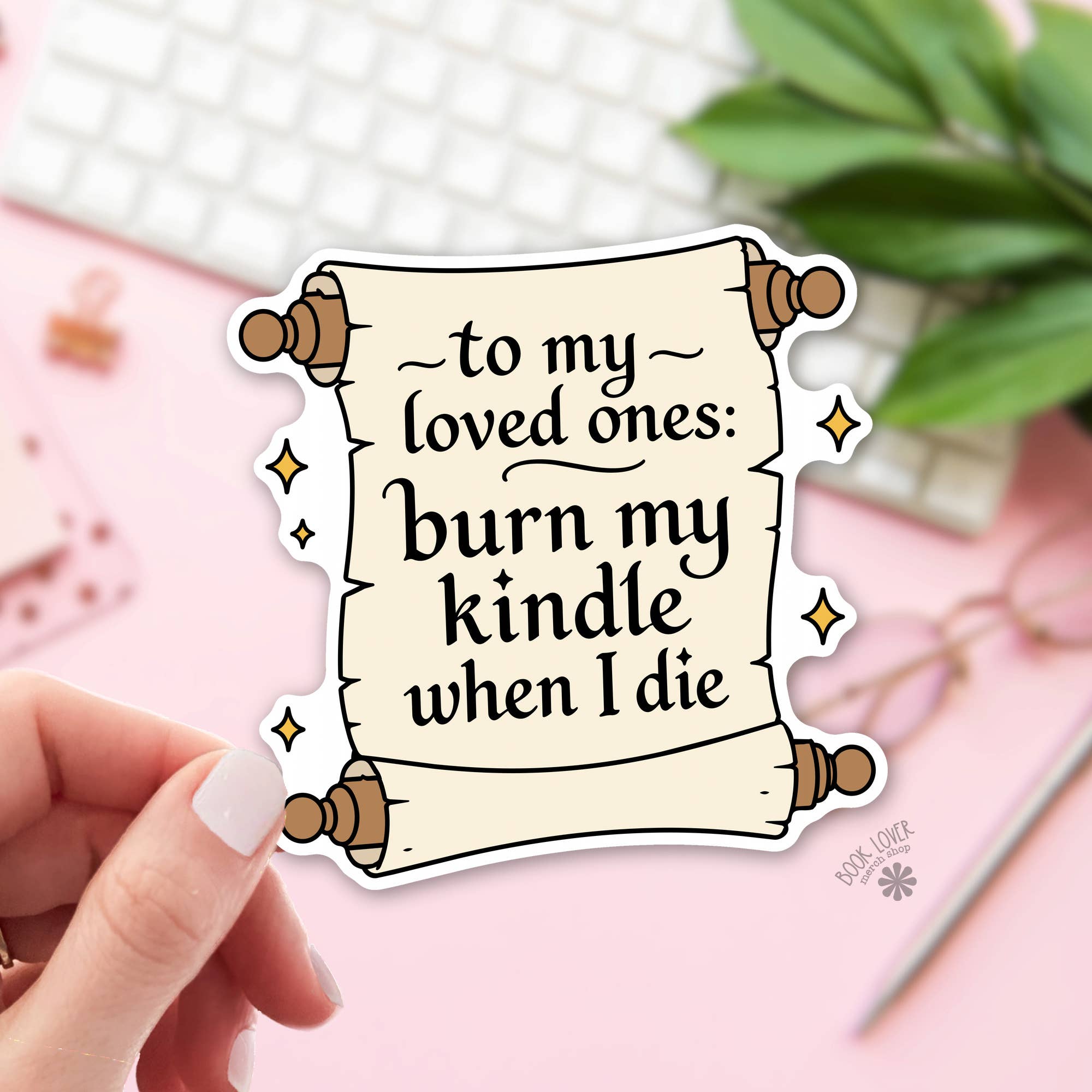 Burn My Kindle Sticker / Bookish Gift / Funny Reader