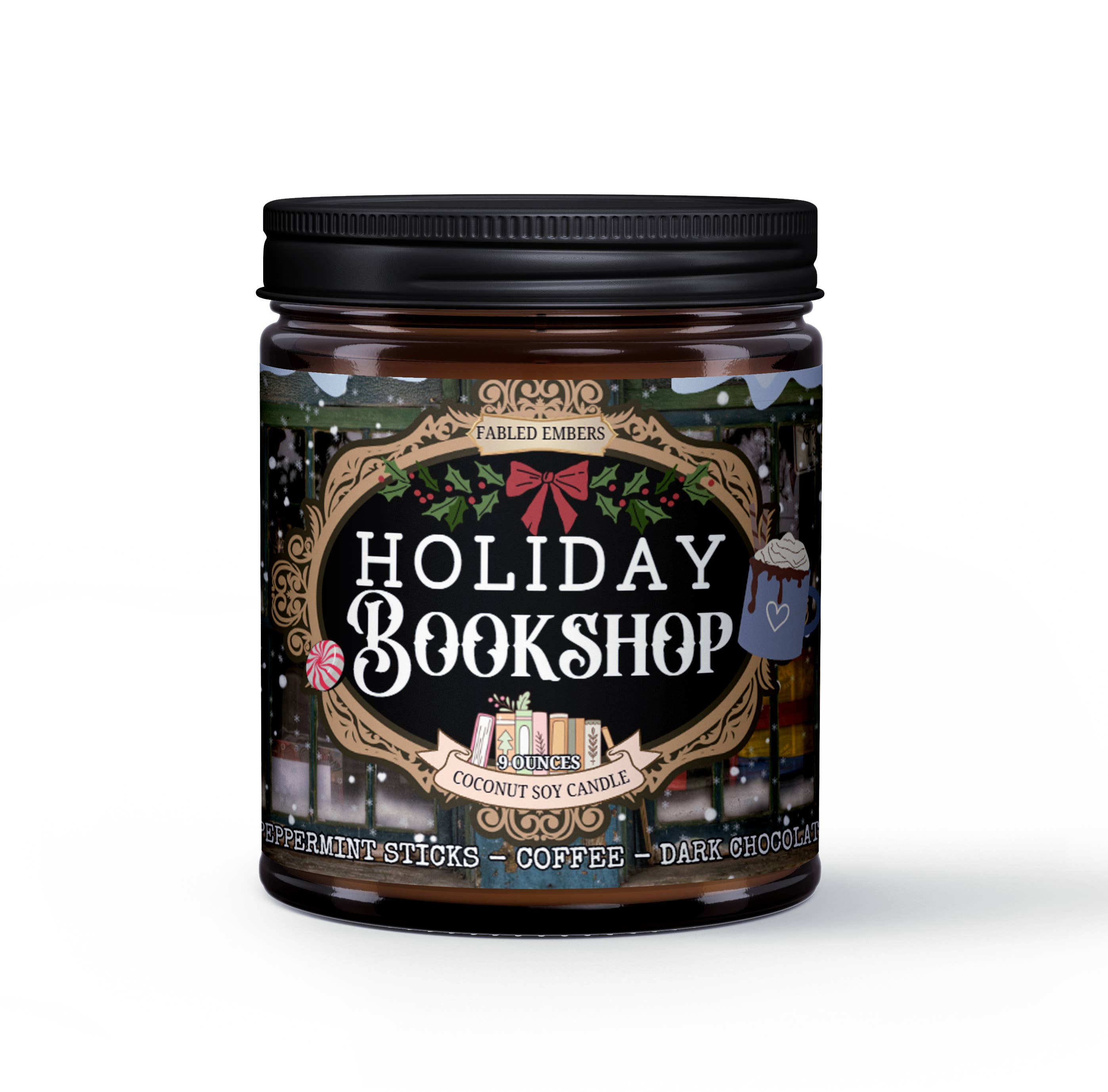 WINTER - HOLIDAY BOOKSHOP | Peppermint + Mocha | Candle