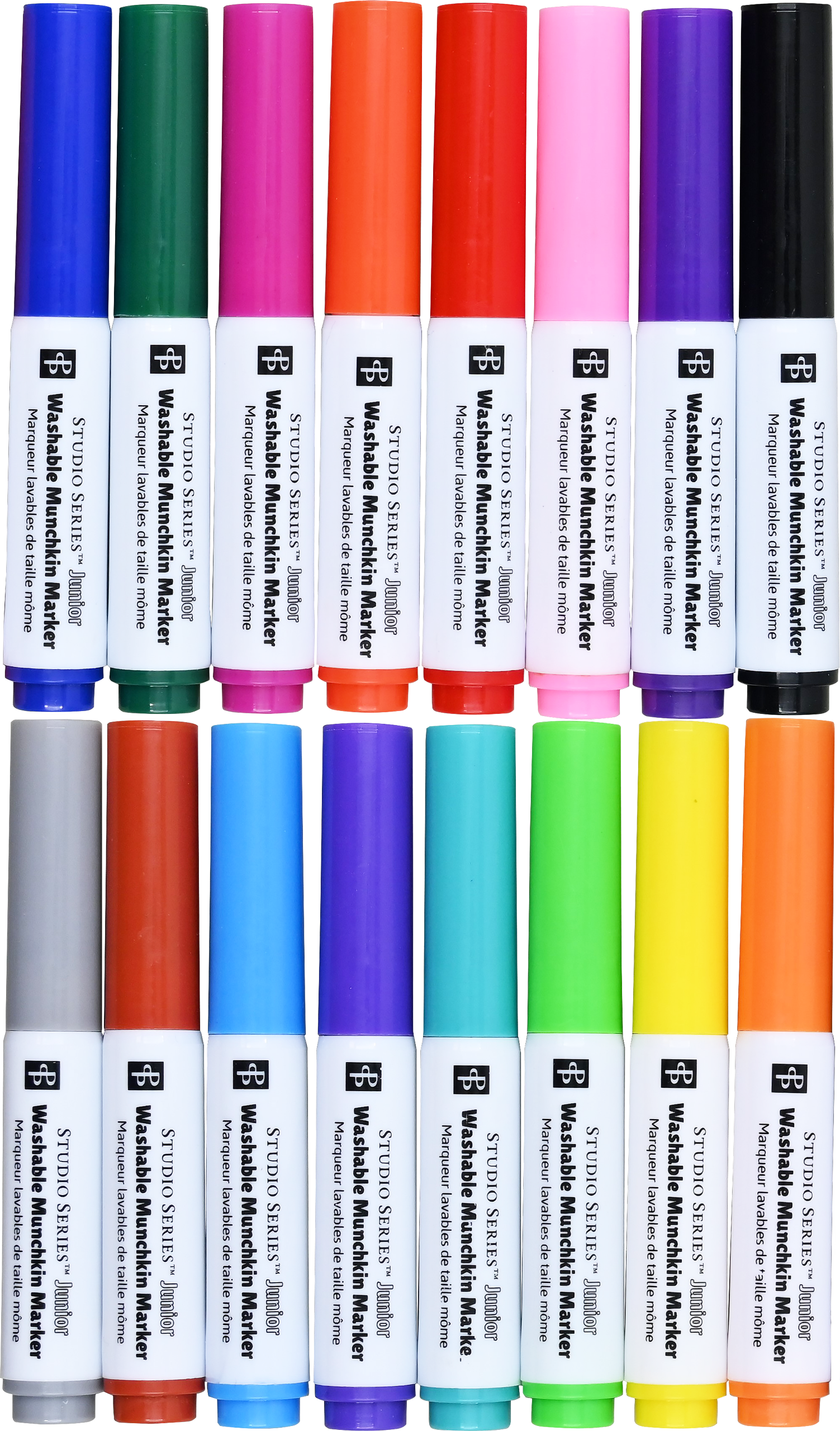 Studio Series Jr. Washable Munchkin Markers (Set of 16 Easy-To-Clean, Water-Soluble Colors)