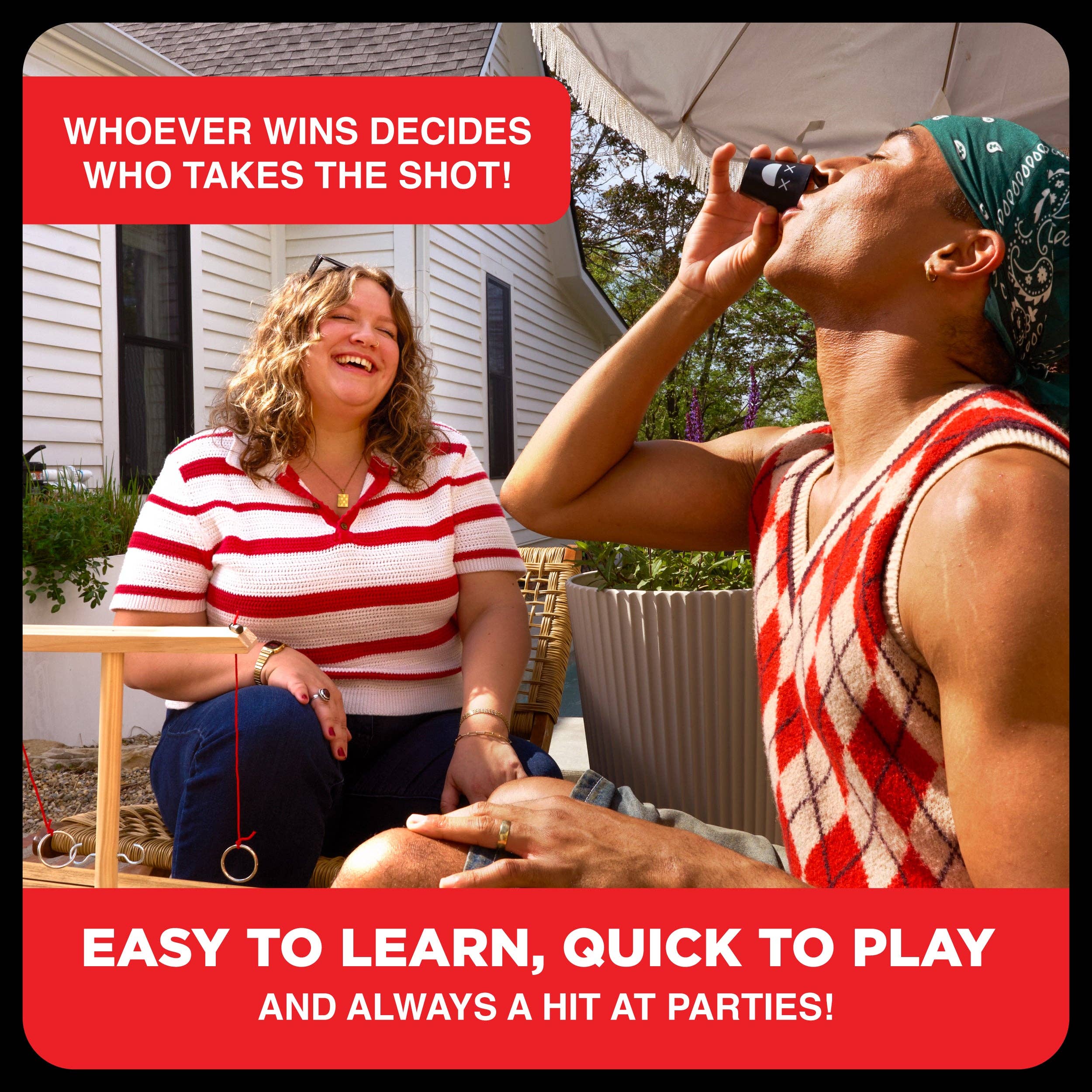 Buzzed 4-Way Hook & Ring - Ring Toss Drinking Game Ages 21+