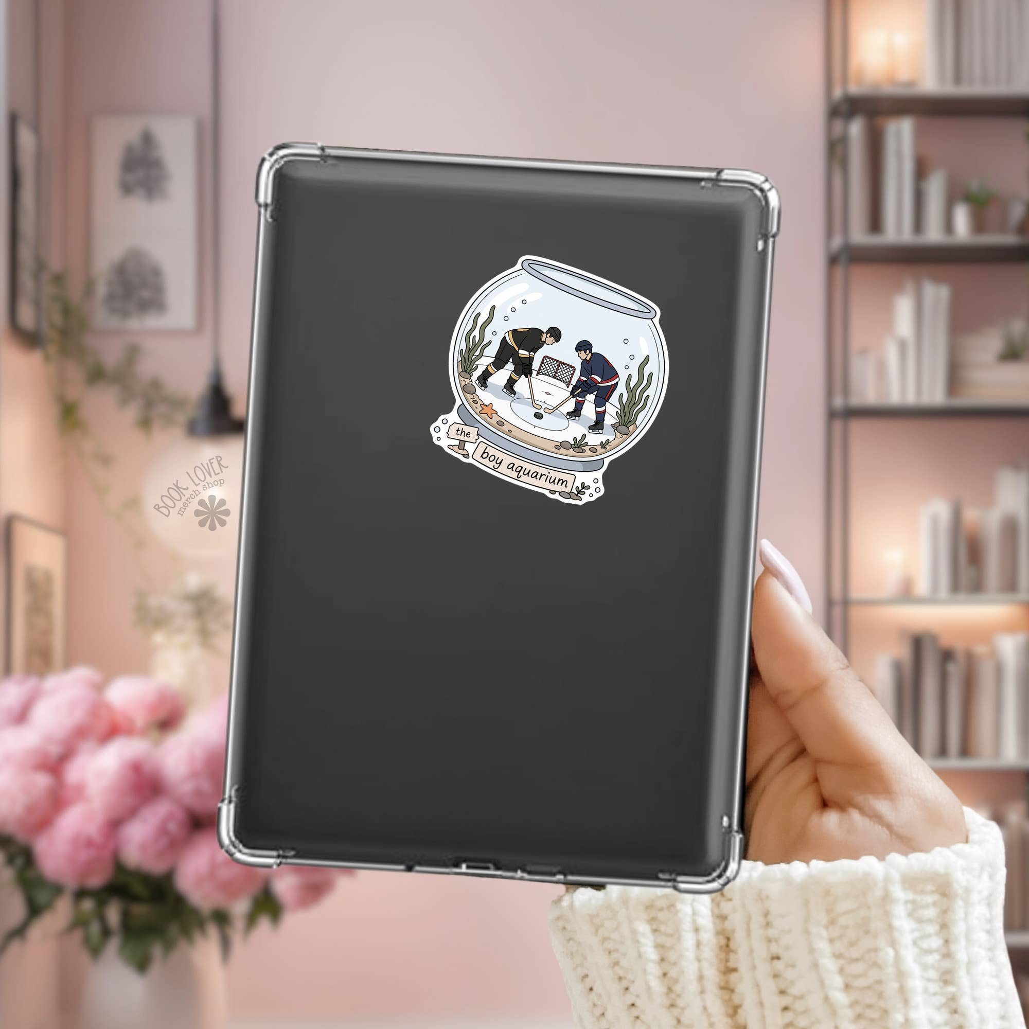 Boy Aquarium Sticker / Funny Hockey Romance Sticker