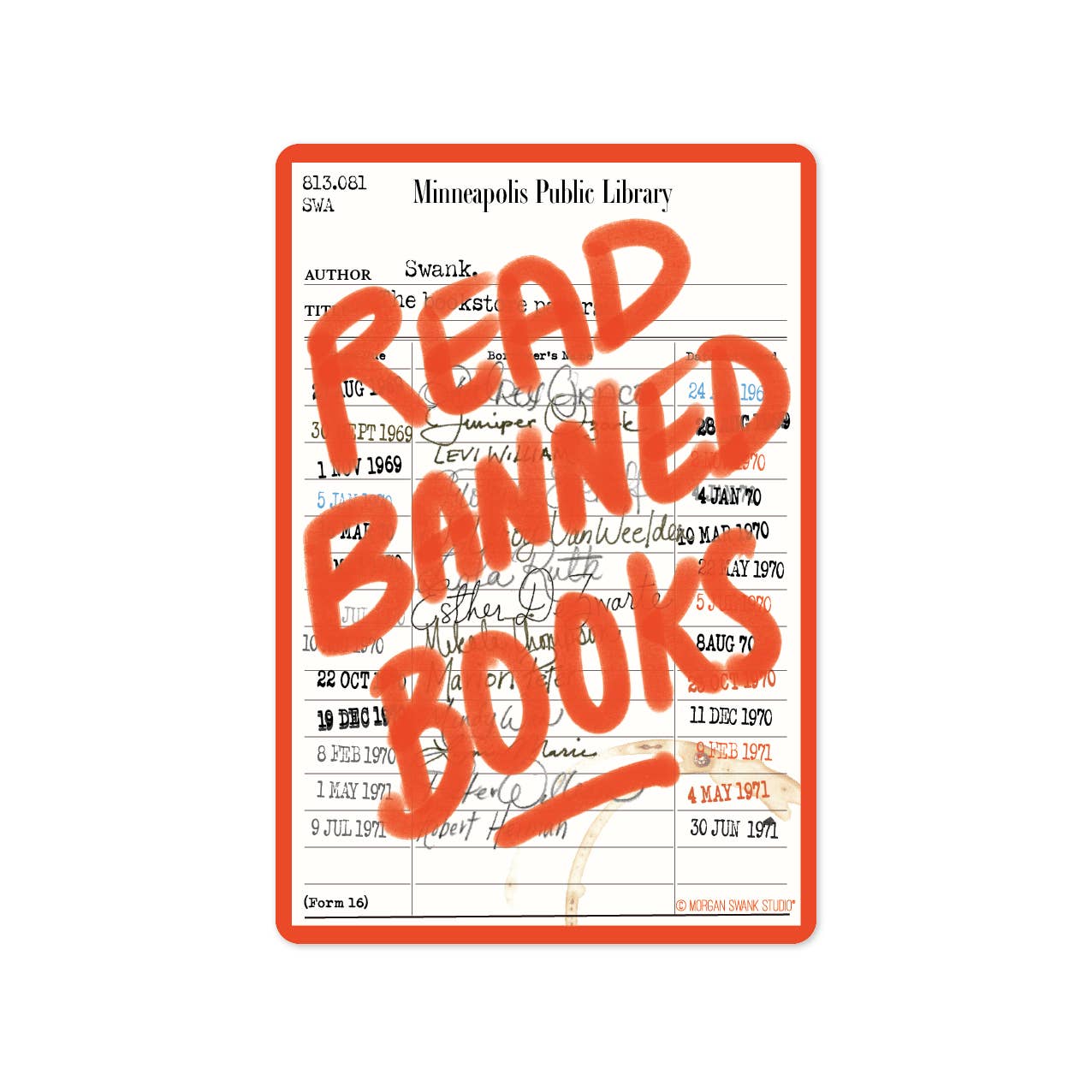 Read Banned Books  | Library Card Sticker