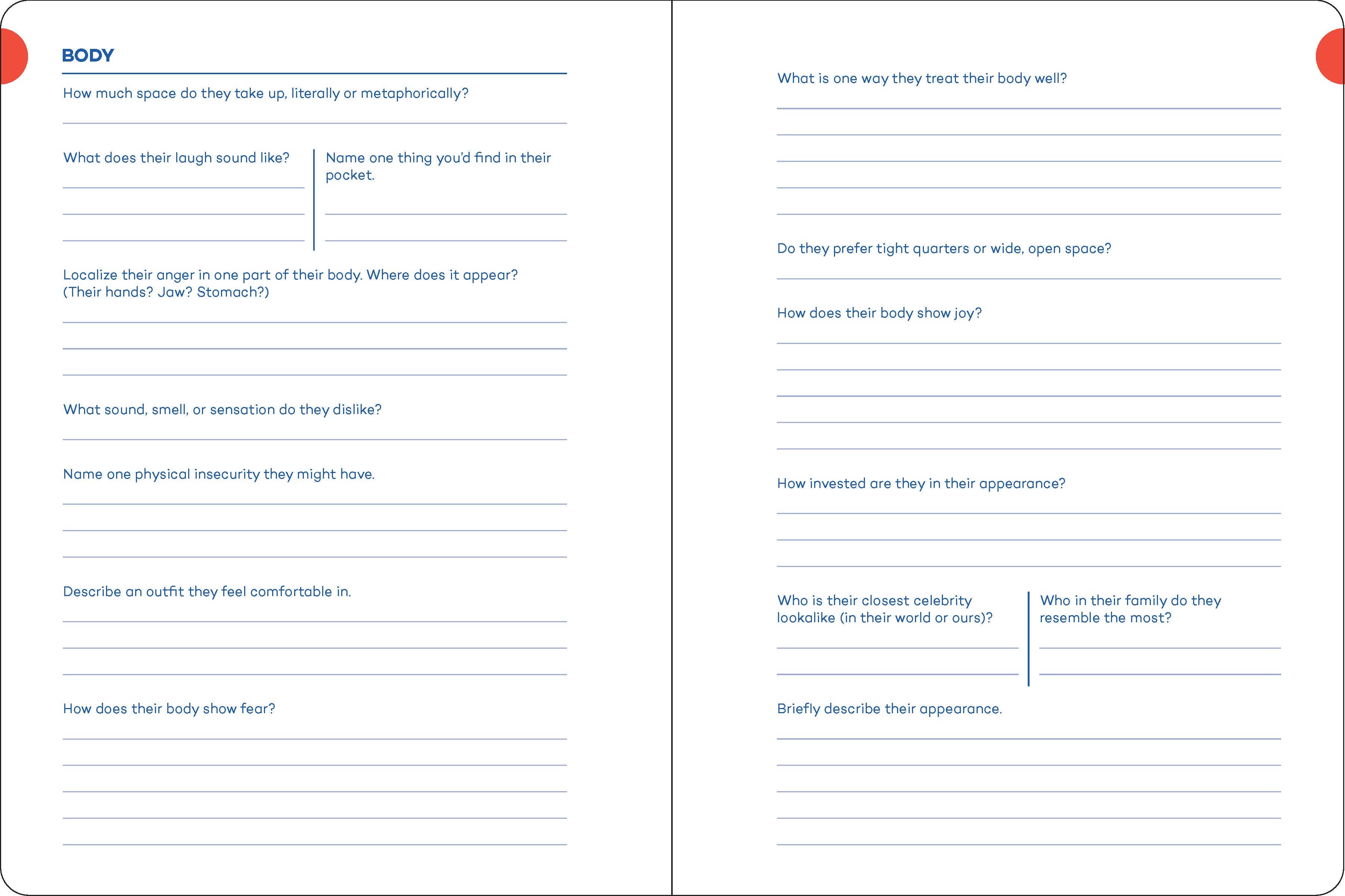 A Writer's Journal for Creating Characters: Quick Prompts for Novelists, Screenwriters, Playwrights, Roleplayers & Storytellers: Quick Prompts for Novelists, Screenwriters, Playwrights, Roleplayers & Storytellers
