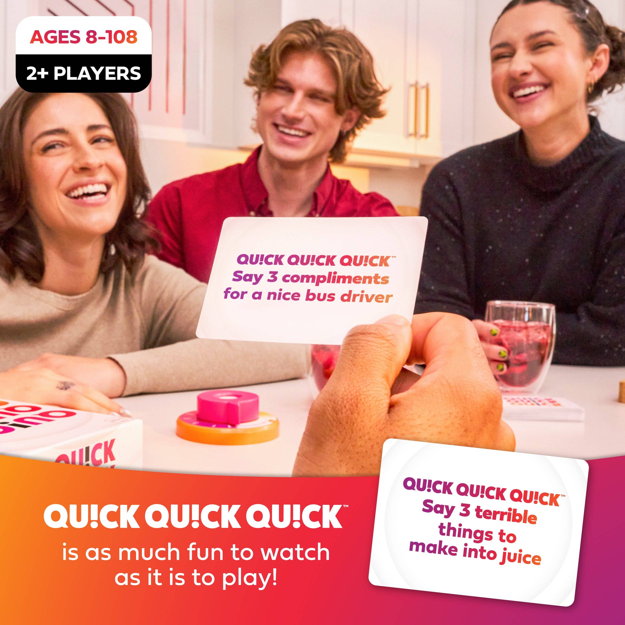 QUICK QUICK QUICK, Party Game for kids and adults ages 8+