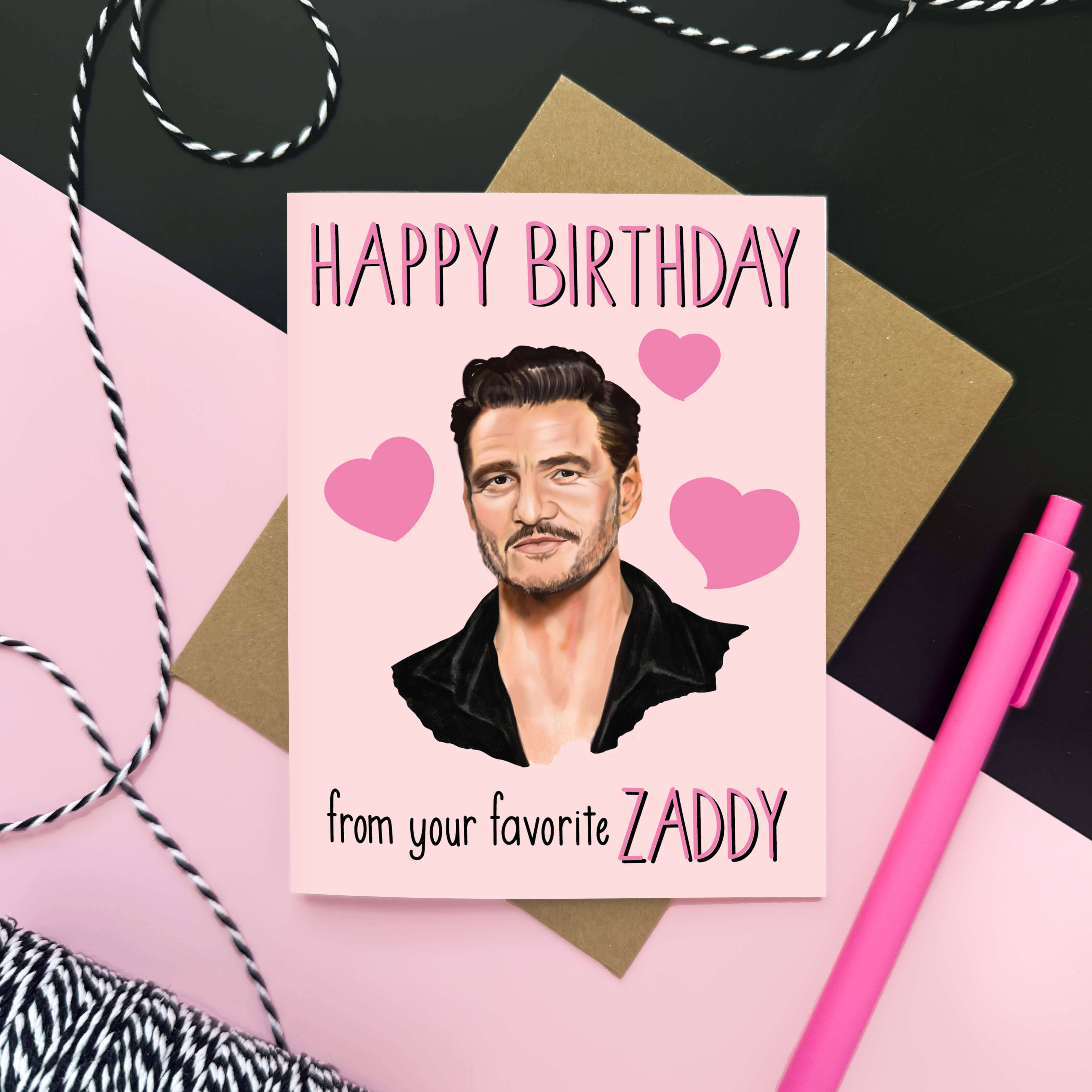 Pedro Zaddy Pop Culture Birthday Card