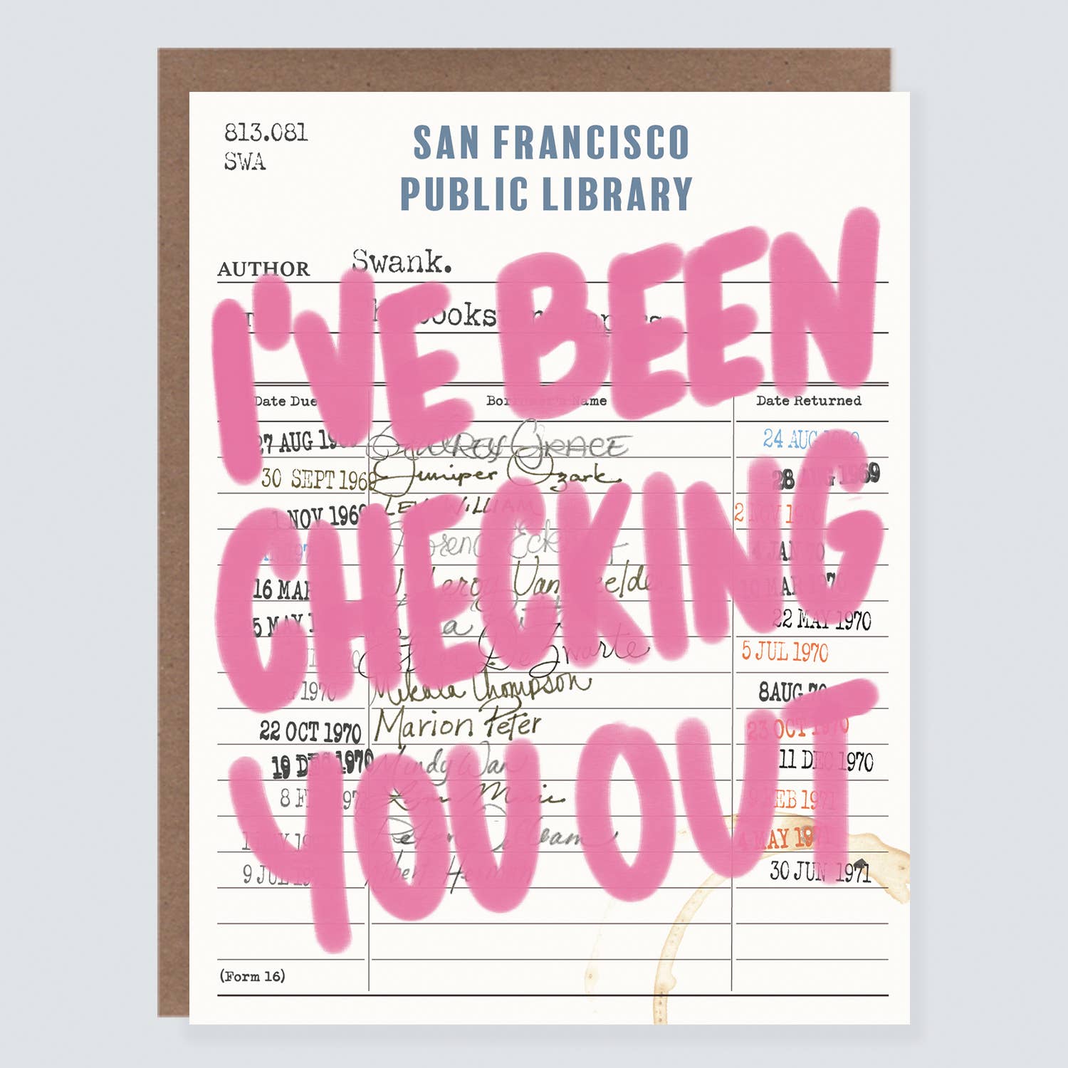Checking You Out Library | Love + Valentine's Card