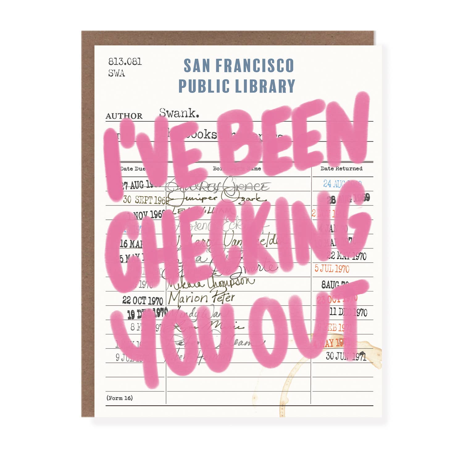Checking You Out Library | Love + Valentine's Card