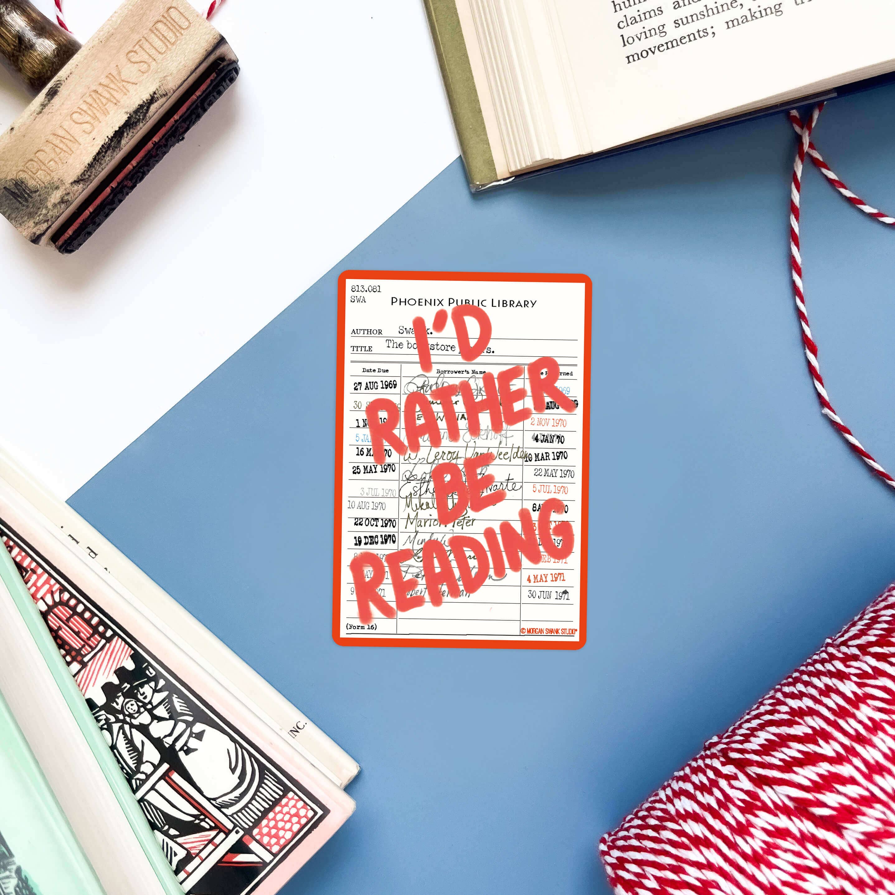 Rather Be Reading | Library Card Sticker