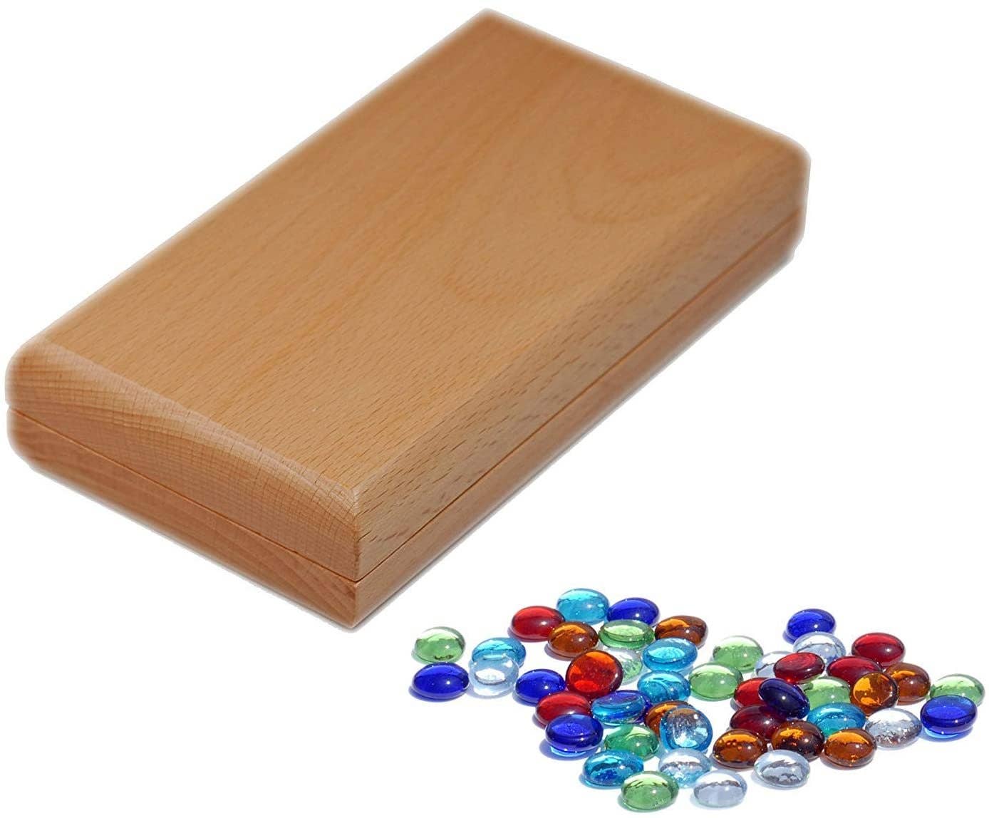 Solid Wood Folding Mancala with Glass Stones - 18 in.