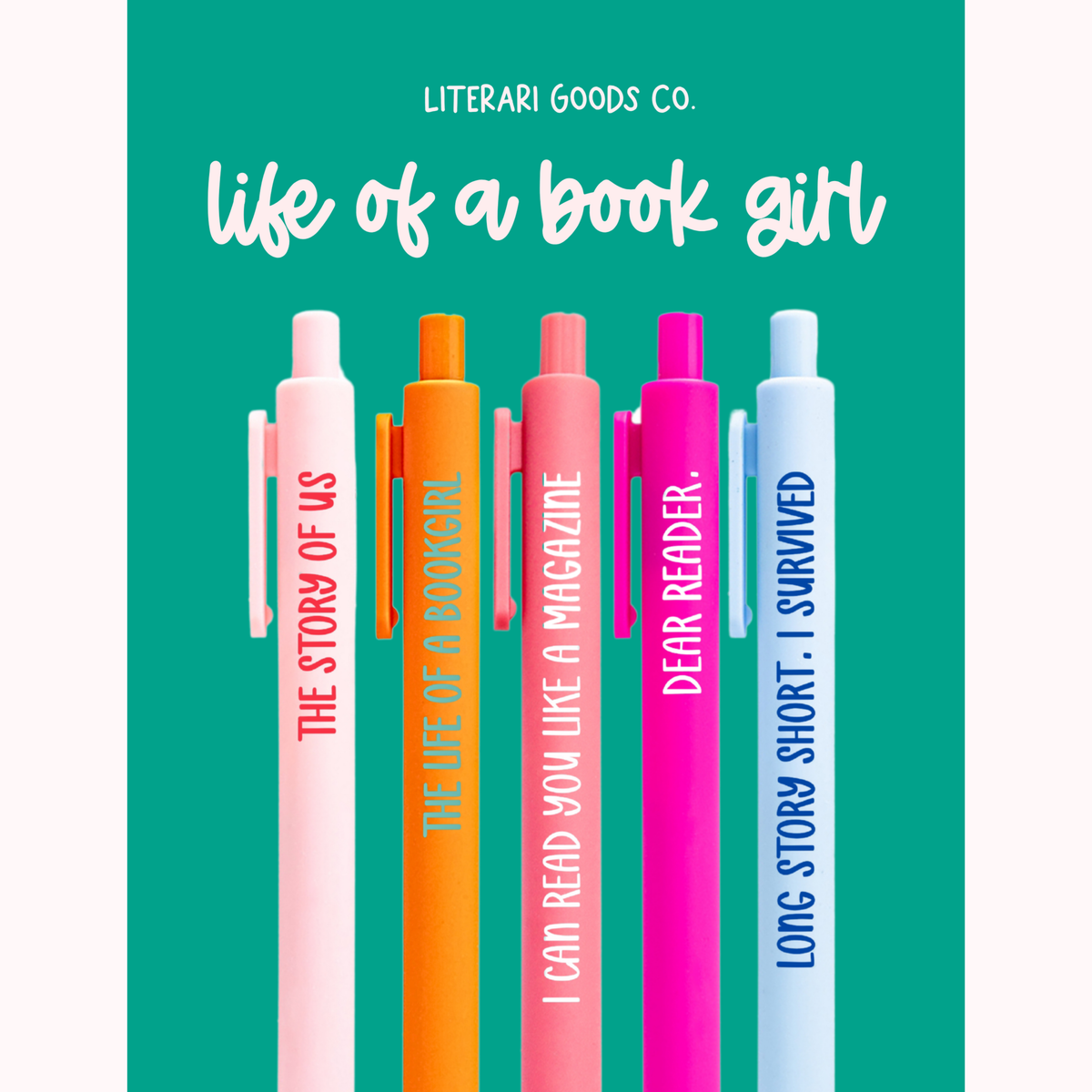 Life of a Book Girl Pen Set - Book Lover Gift for Readers