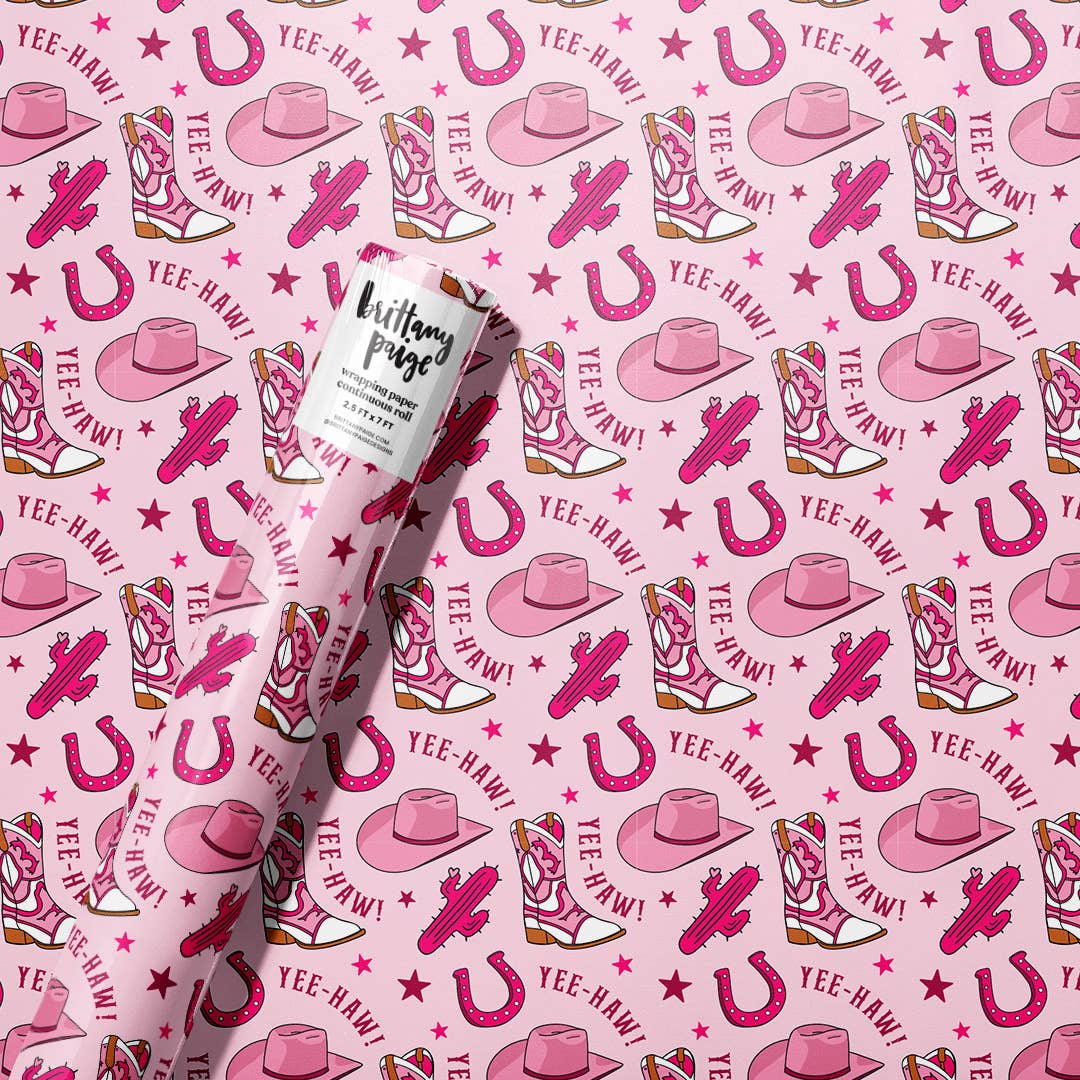 Western Cowboy Yee-haw Wrapping Paper Roll