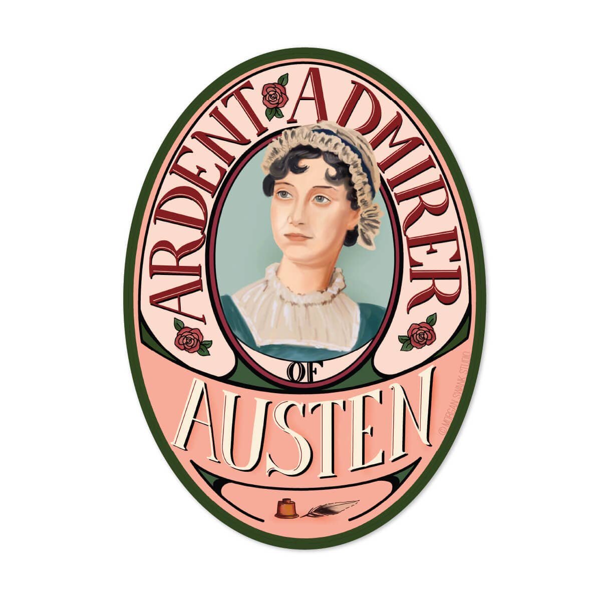 Austen Book Author Cameo Sticker