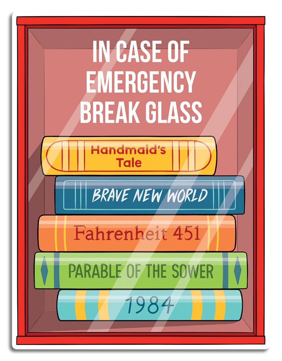 Books Break in Case of Emergency Die Cut Sticker