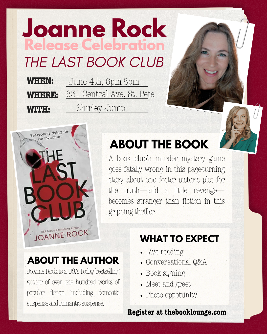 Joanne Rock's "The Last Book Club" Release Celebration w/ Special Guest: Shirley Jump